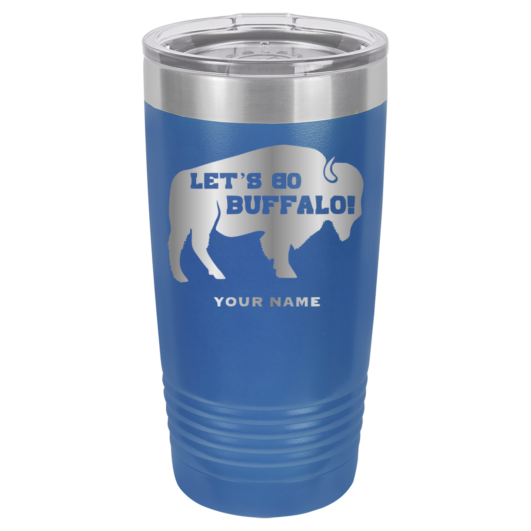 Let's Go Buffalo - 20oz Polar Camel Tumbler - Personalization Available - Buffalo Bills - Royal Blue image