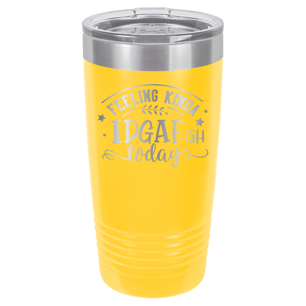 Kinda Feeling IDGAFish Today - 20oz Polar Camel Tumbler - Yellow image