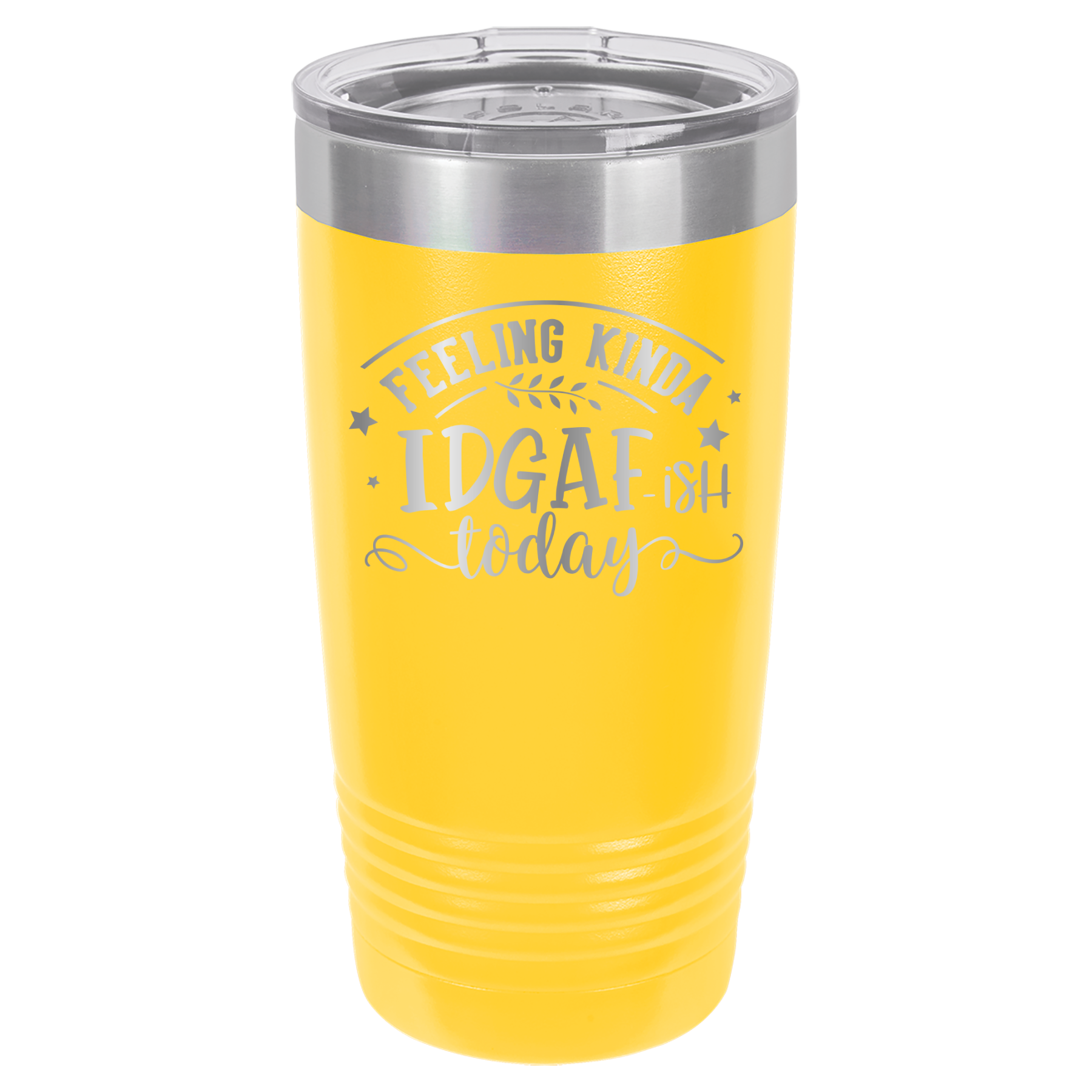 Kinda Feeling IDGAFish Today - 20oz Polar Camel Tumbler - Yellow image