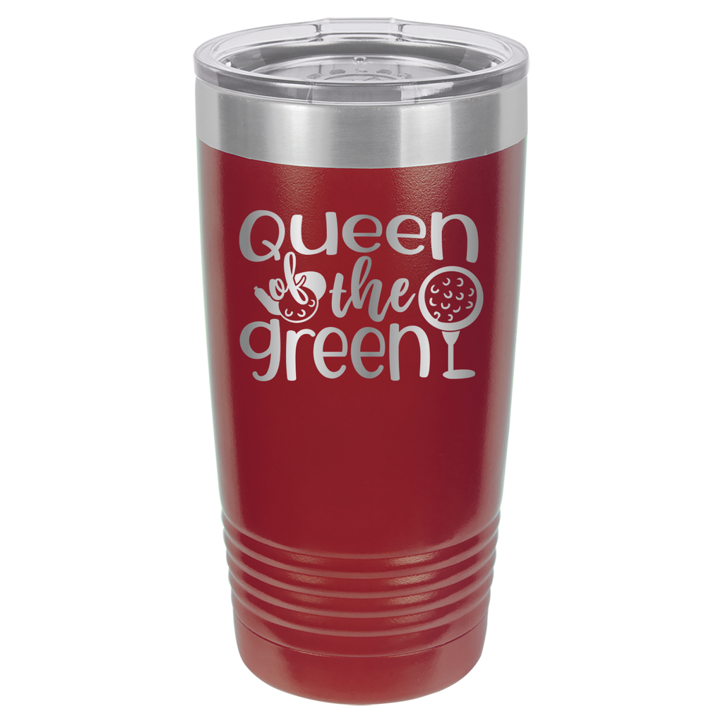 Queen of the Green - Golf - 20oz Polar Camel Tumbler - Maroon image