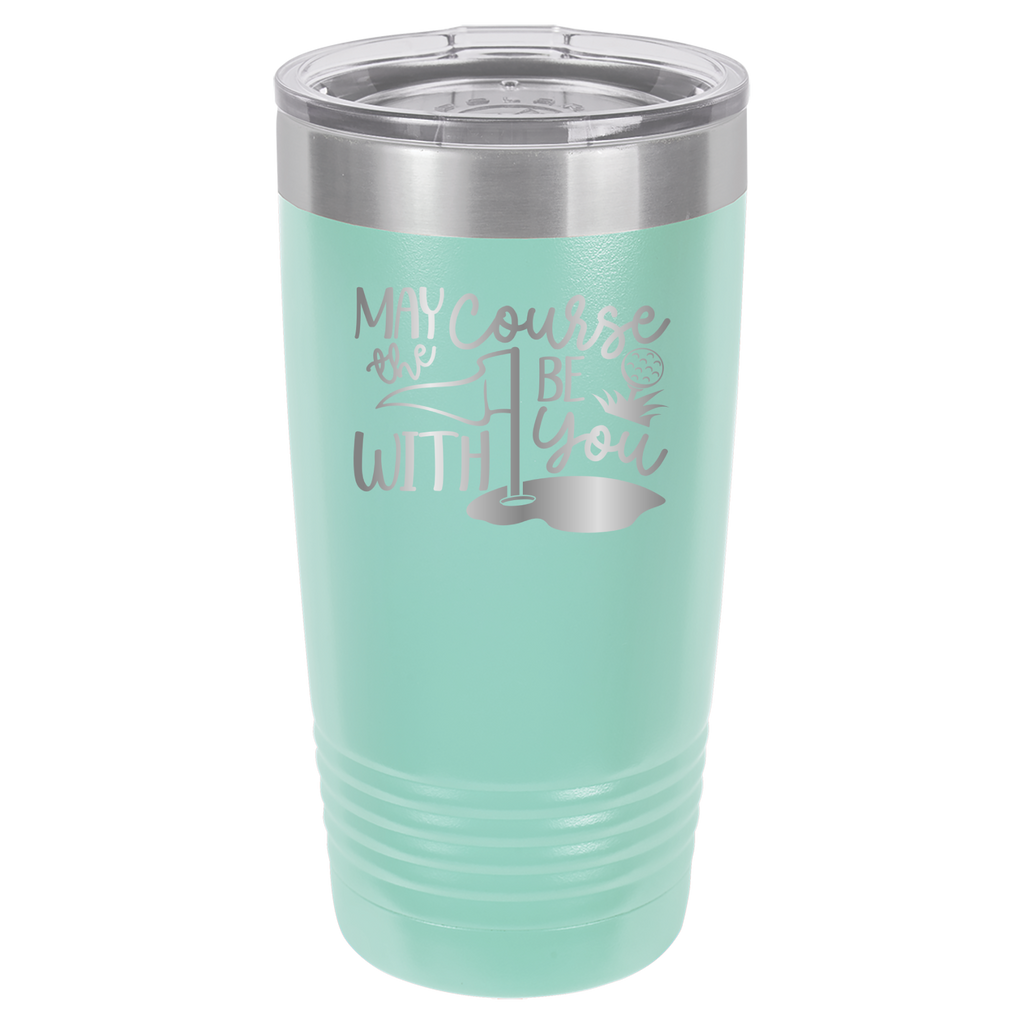 May The Course Be With You - Golf - 20oz Polar Camel Tumbler - Teal image