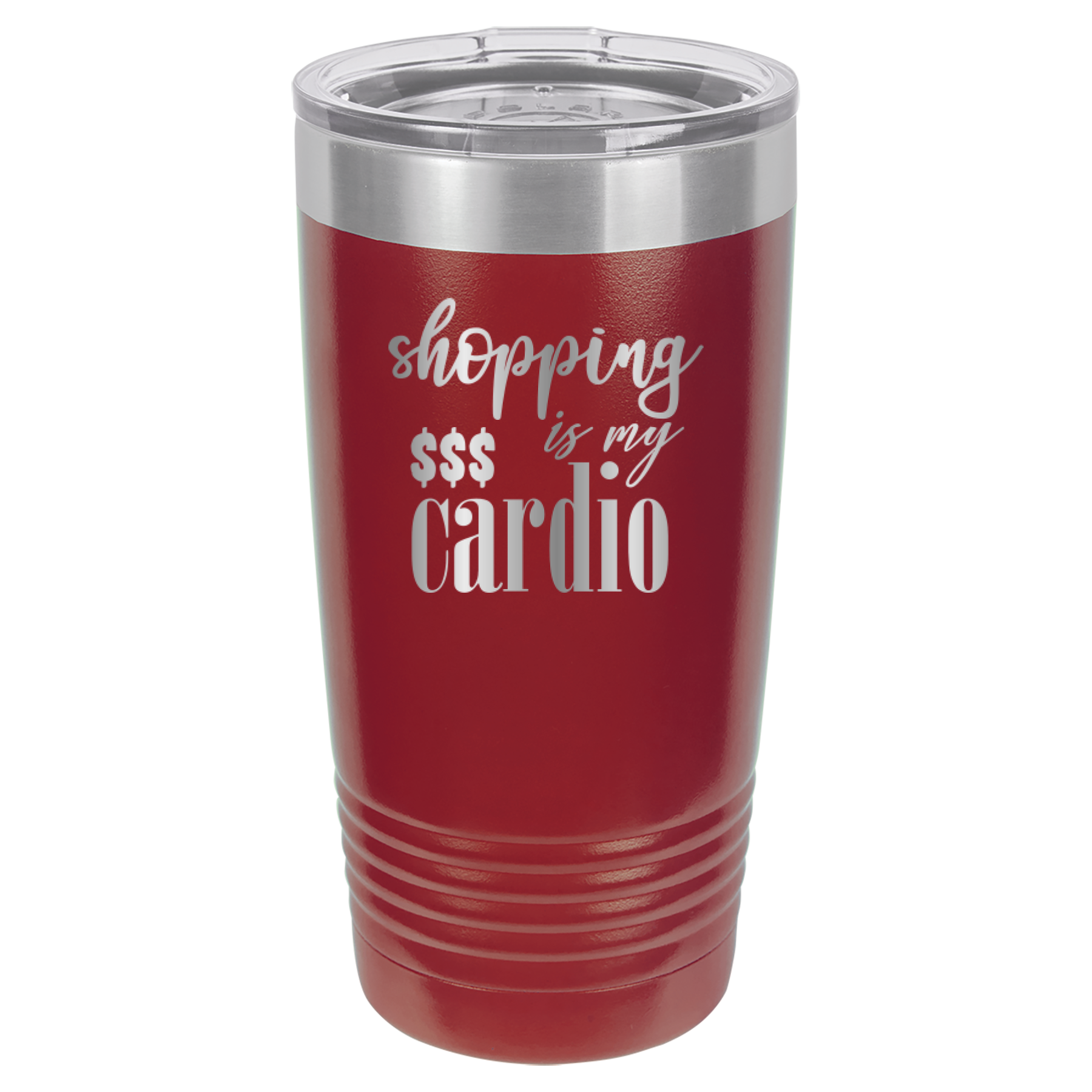 Shopping Is My Cardio - 20oz Polar Camel Tumbler - Maroon image