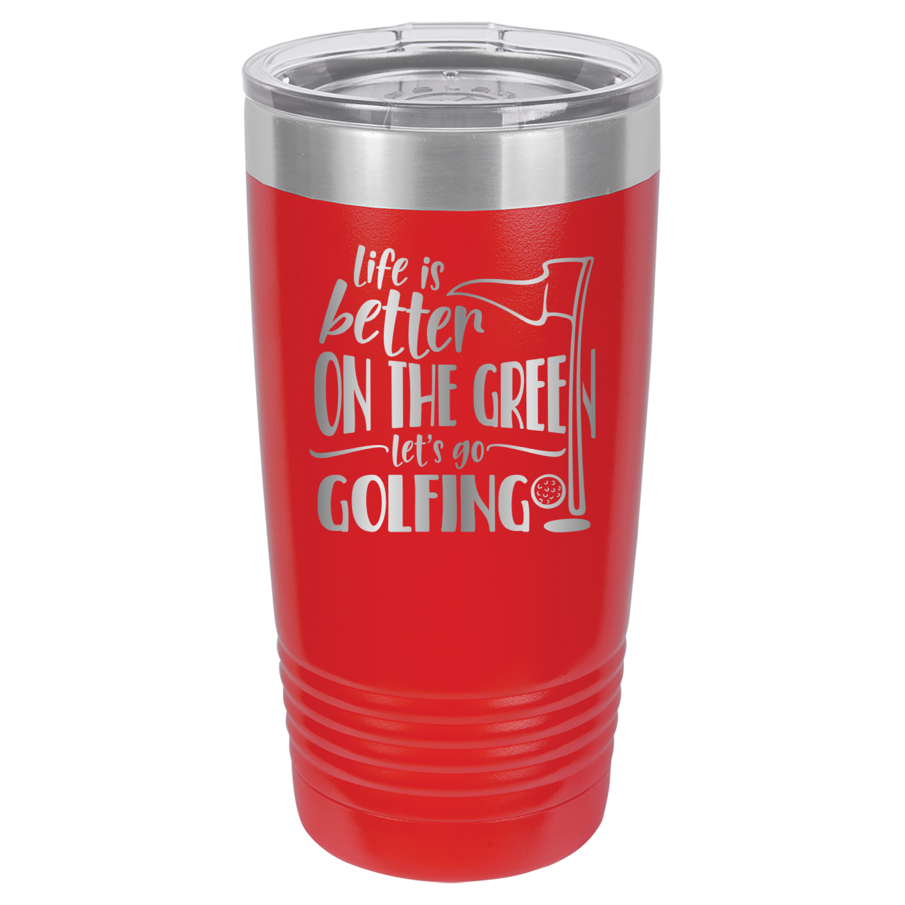 Life Is Better On The Green, Let's Go Golfing - 20oz Polar Camel Tumbler - Red image