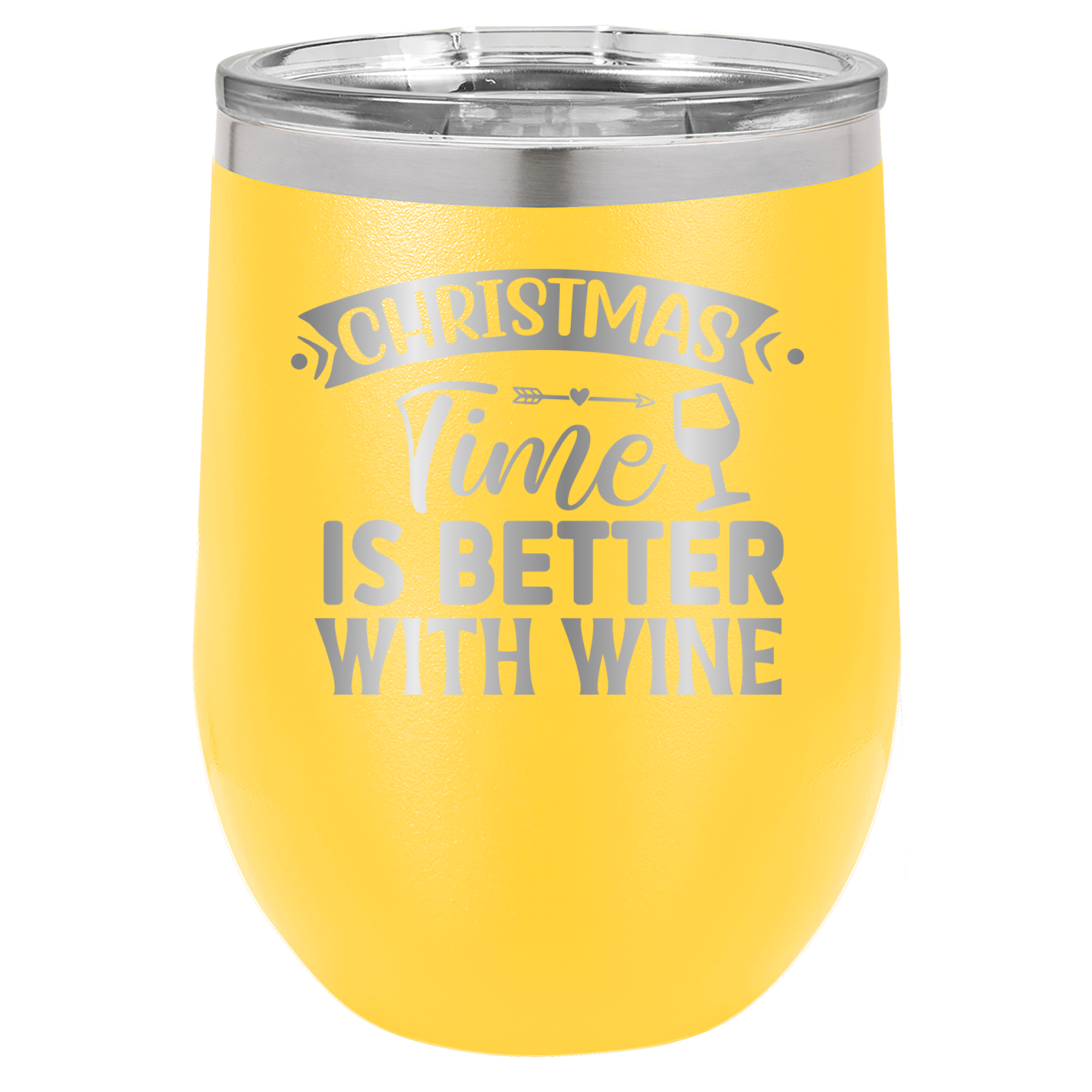 Christmas Time Is Better With Wine - 12oz Polar Camel Wine Tumbler image 2