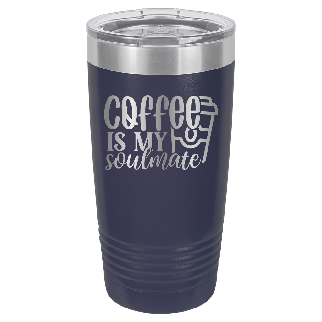 Coffee Is My Soulmate - 20oz Polar Camel Tumber - Navy image