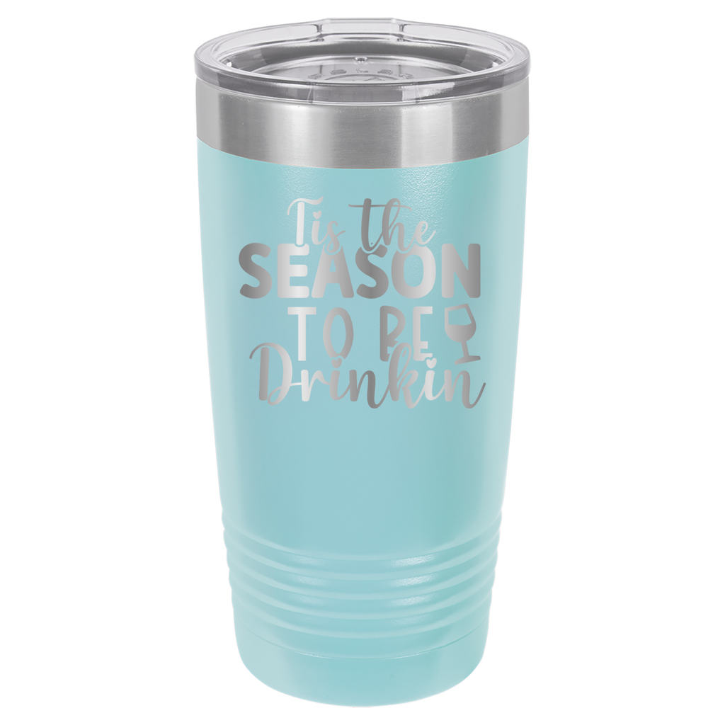 Tis The Season To Be Drinkin' - 20oz Polar Camel Tumbler - Light Blue image