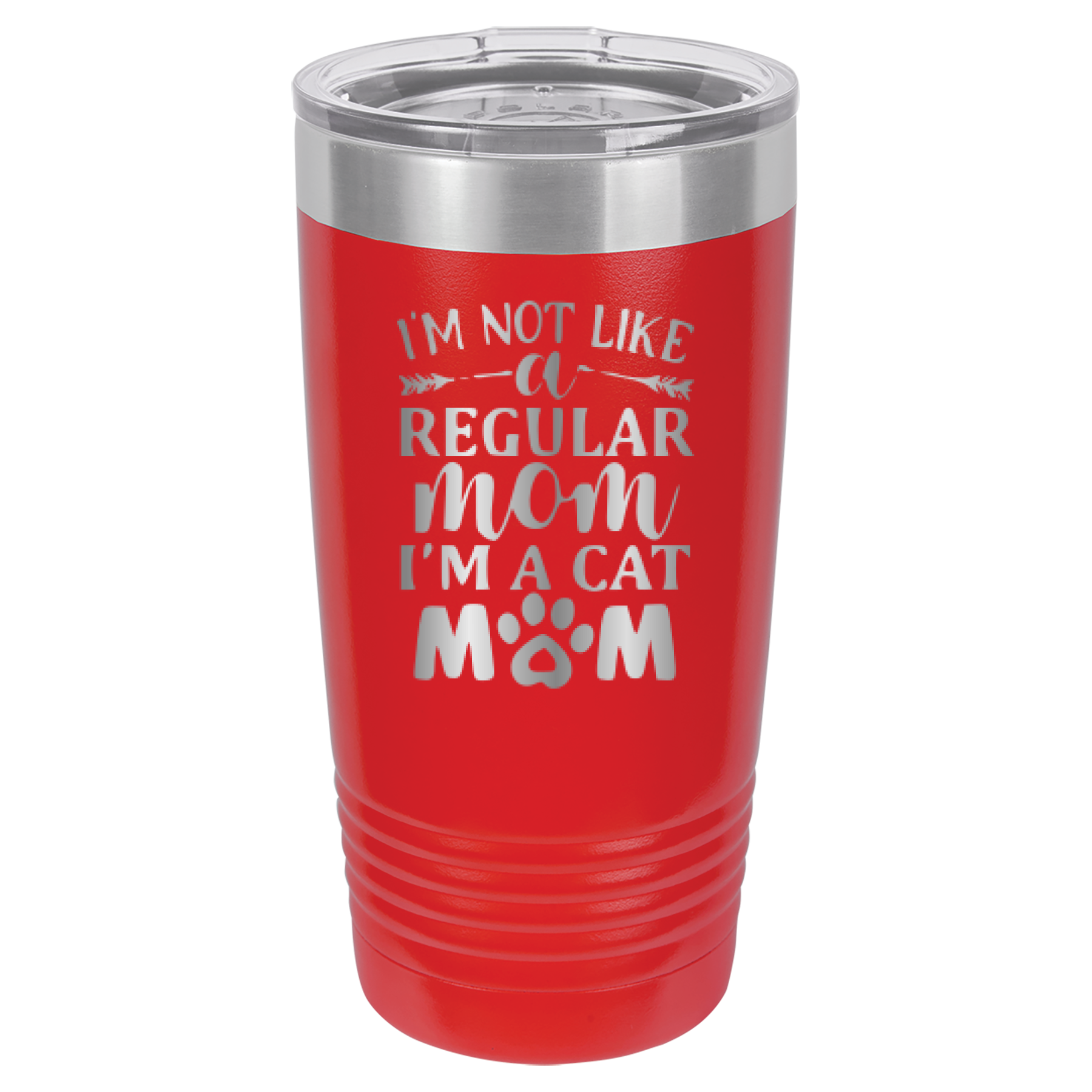 I'm Not Like A Regular Mom, I'm A Cat Mom - 20oz Polar Camel Tumbler - Red image