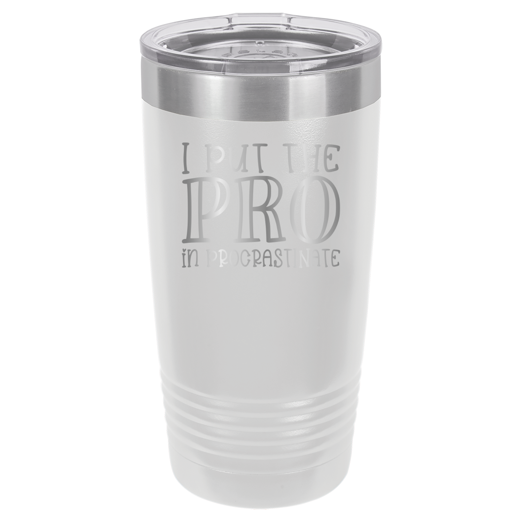 I Put the PRO in Procrastinate - Polar Camel 20oz Tumbler - White image
