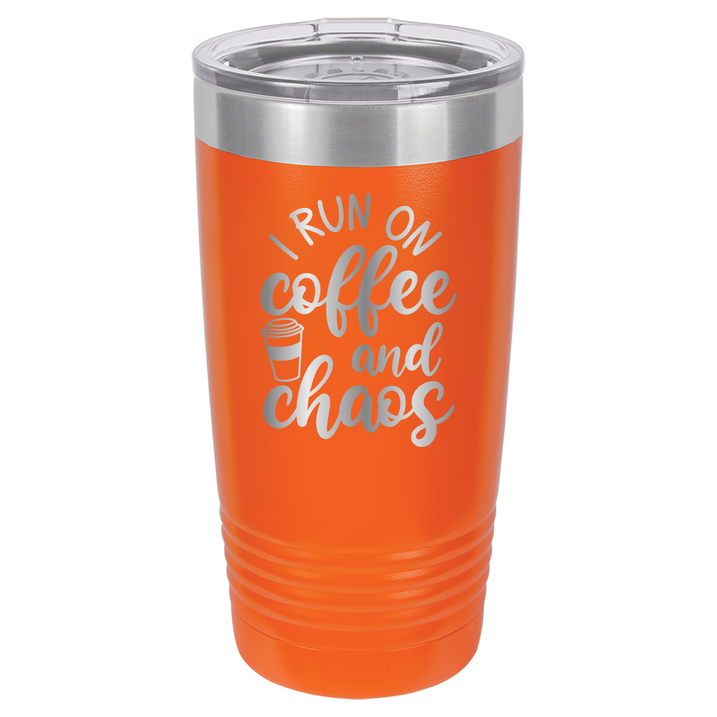 I Run on Coffee and Chaos - 20oz Polar Camel Tumbler image 11