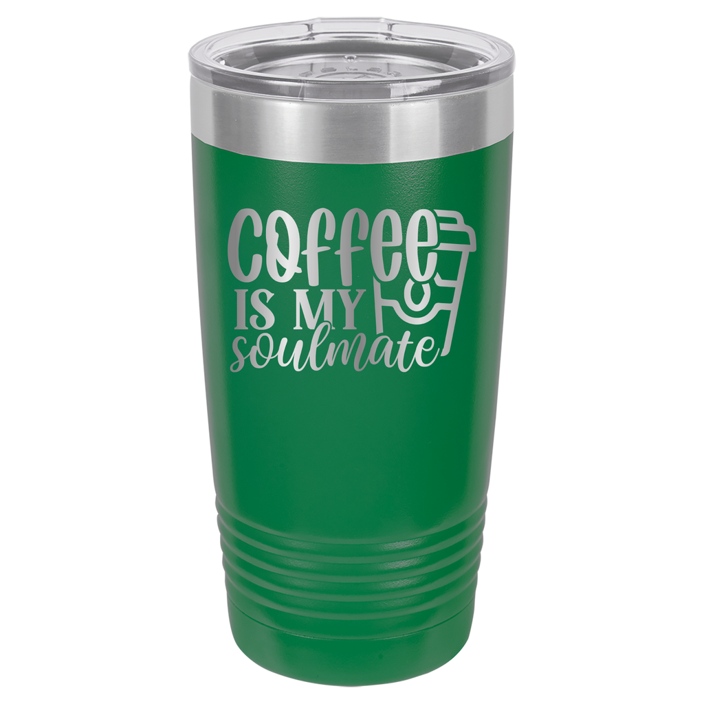 Coffee Is My Soulmate - 20oz Polar Camel Tumber - Green image
