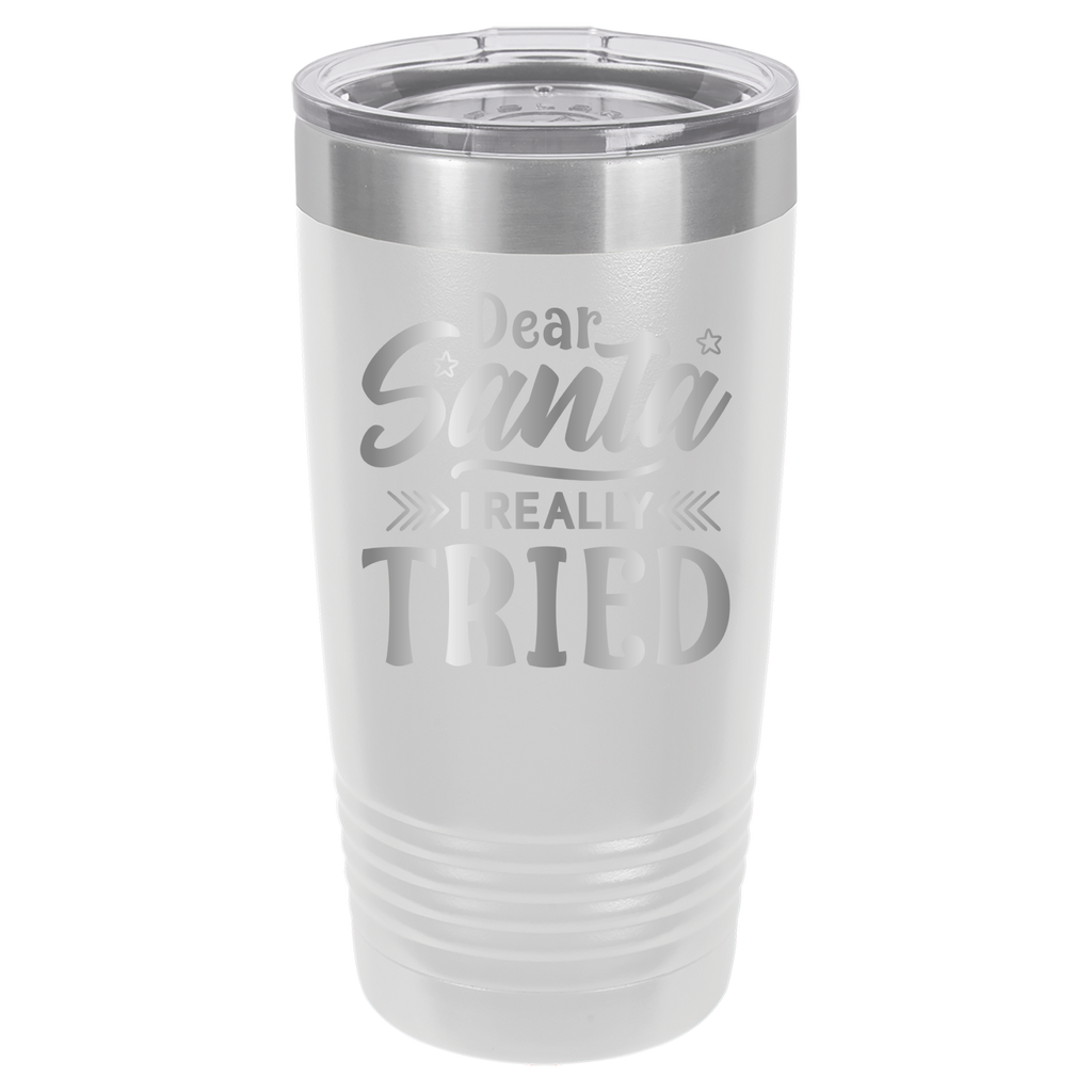 Dear Santa I Really Tried - 20oz Polar Camel Tumbler - White image