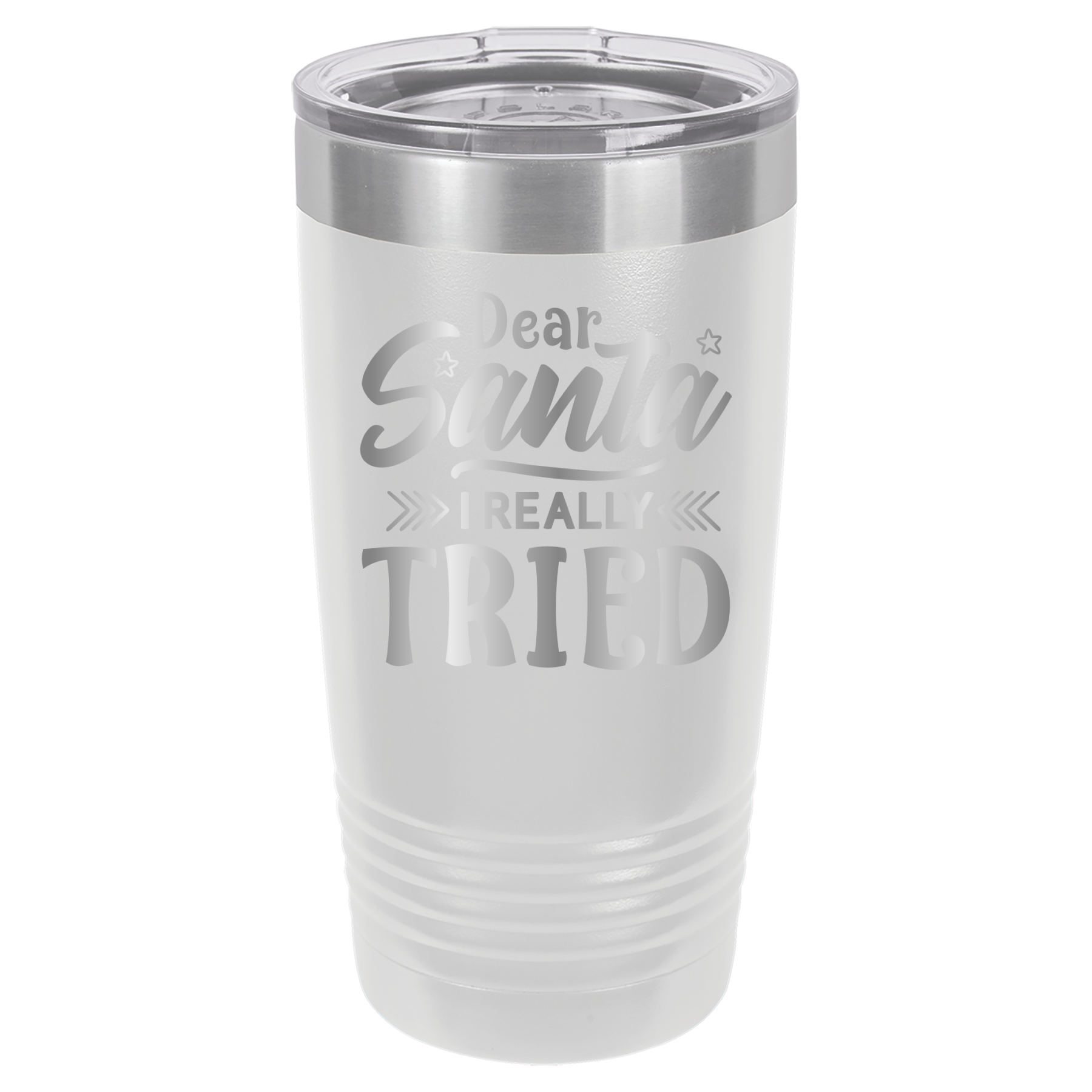 Dear Santa I Really Tried - 20oz Polar Camel Tumbler - White image
