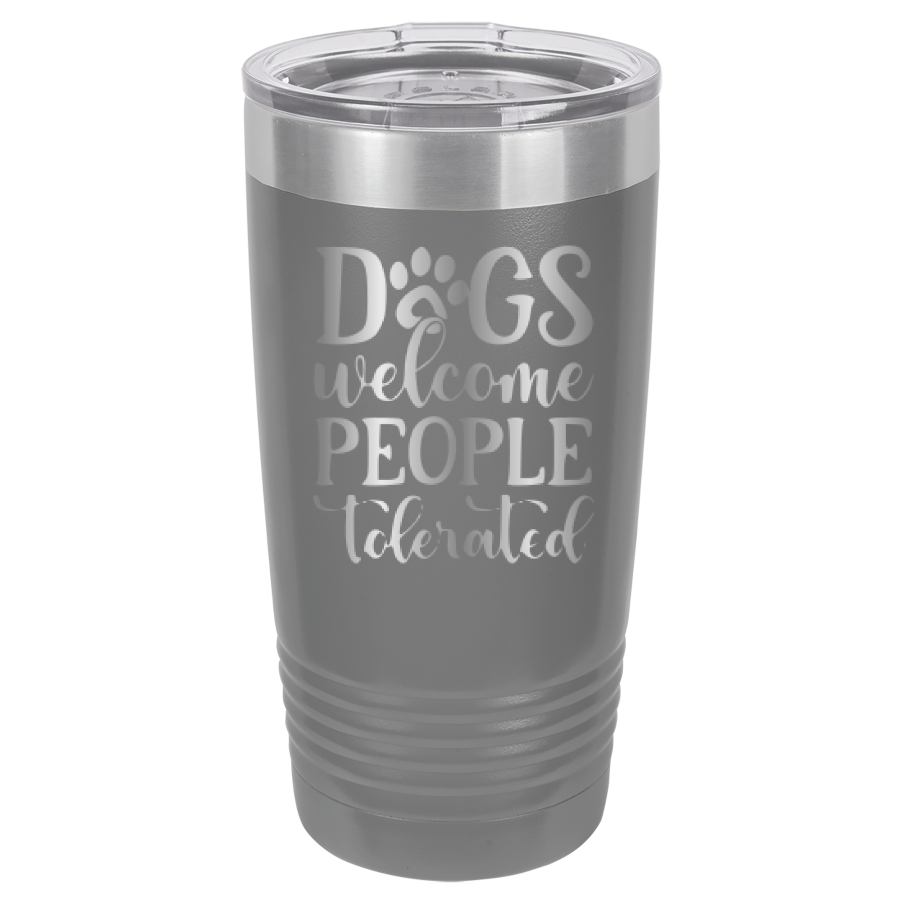 Dogs Welcome People Tolerated - 20oz Polar Camel Tumbler - Gray image