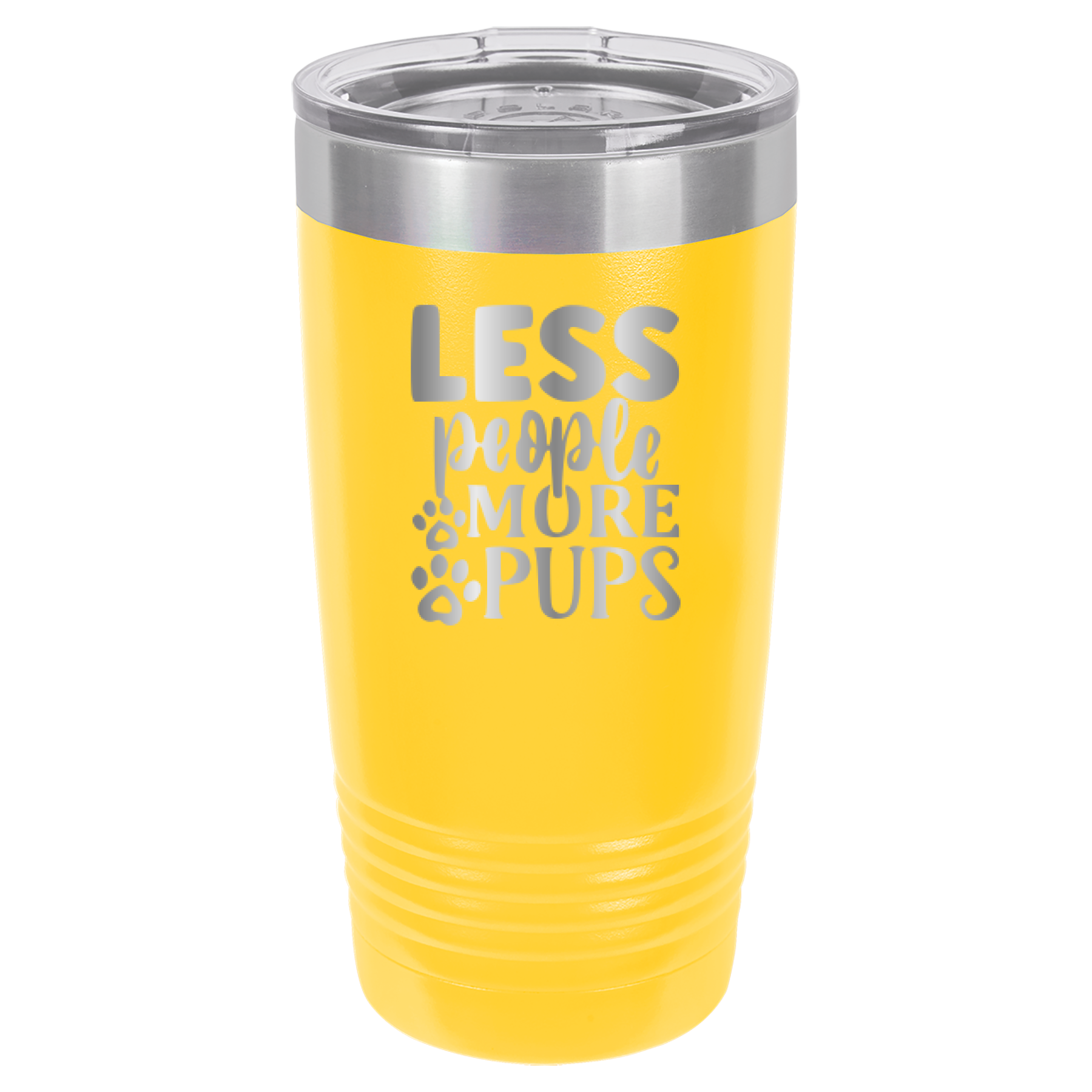 Less People More Pups - 20oz Polar Camel Tumbler - Yellow image