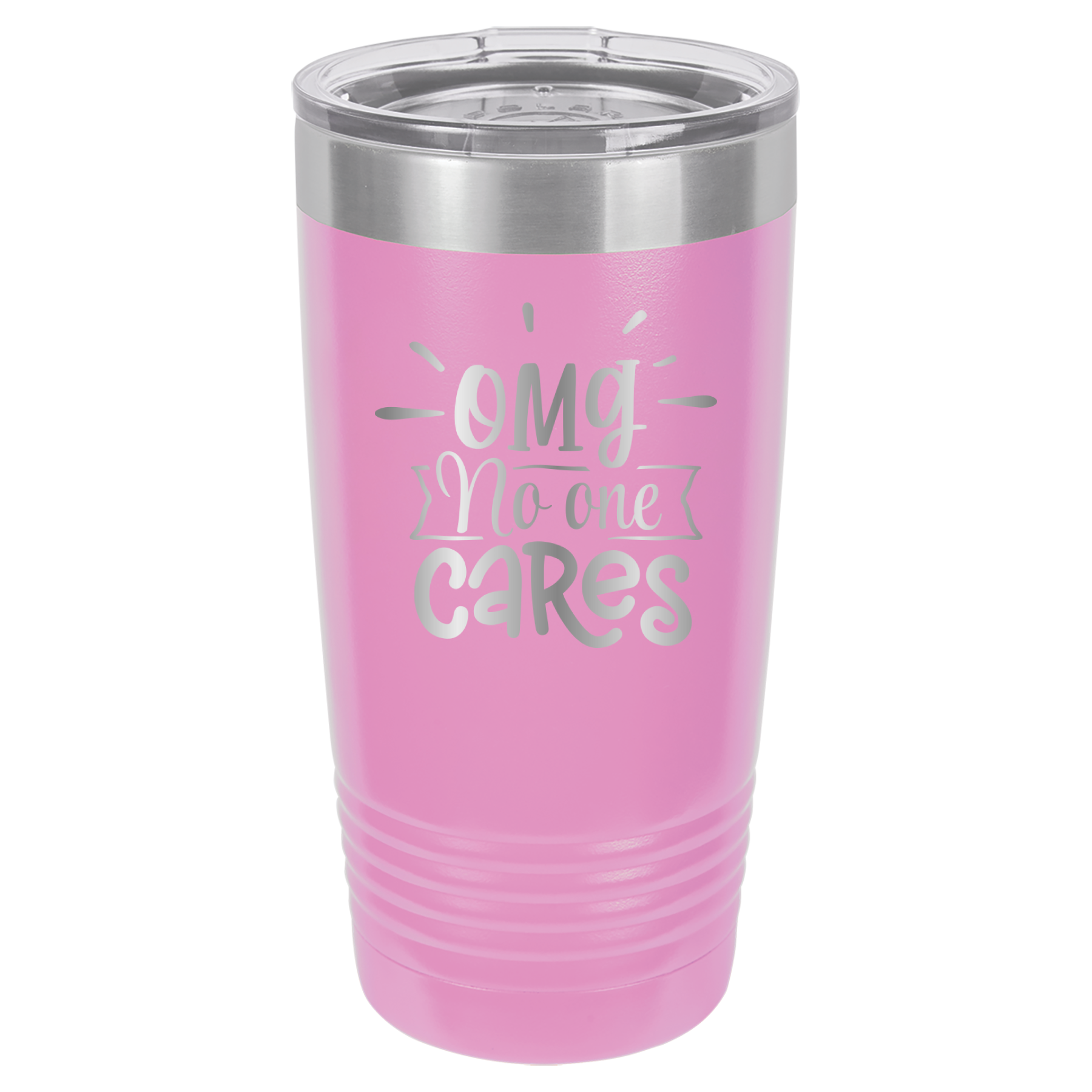 OMG No One Cares - 20oz Polar Camel Tumbler - Light Purple image