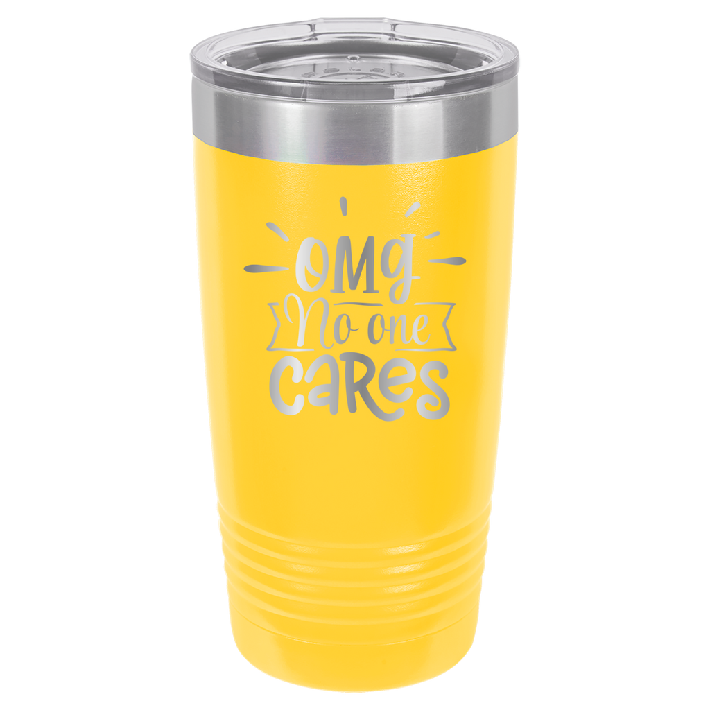 OMG No One Cares - 20oz Polar Camel Tumbler - Yellow image