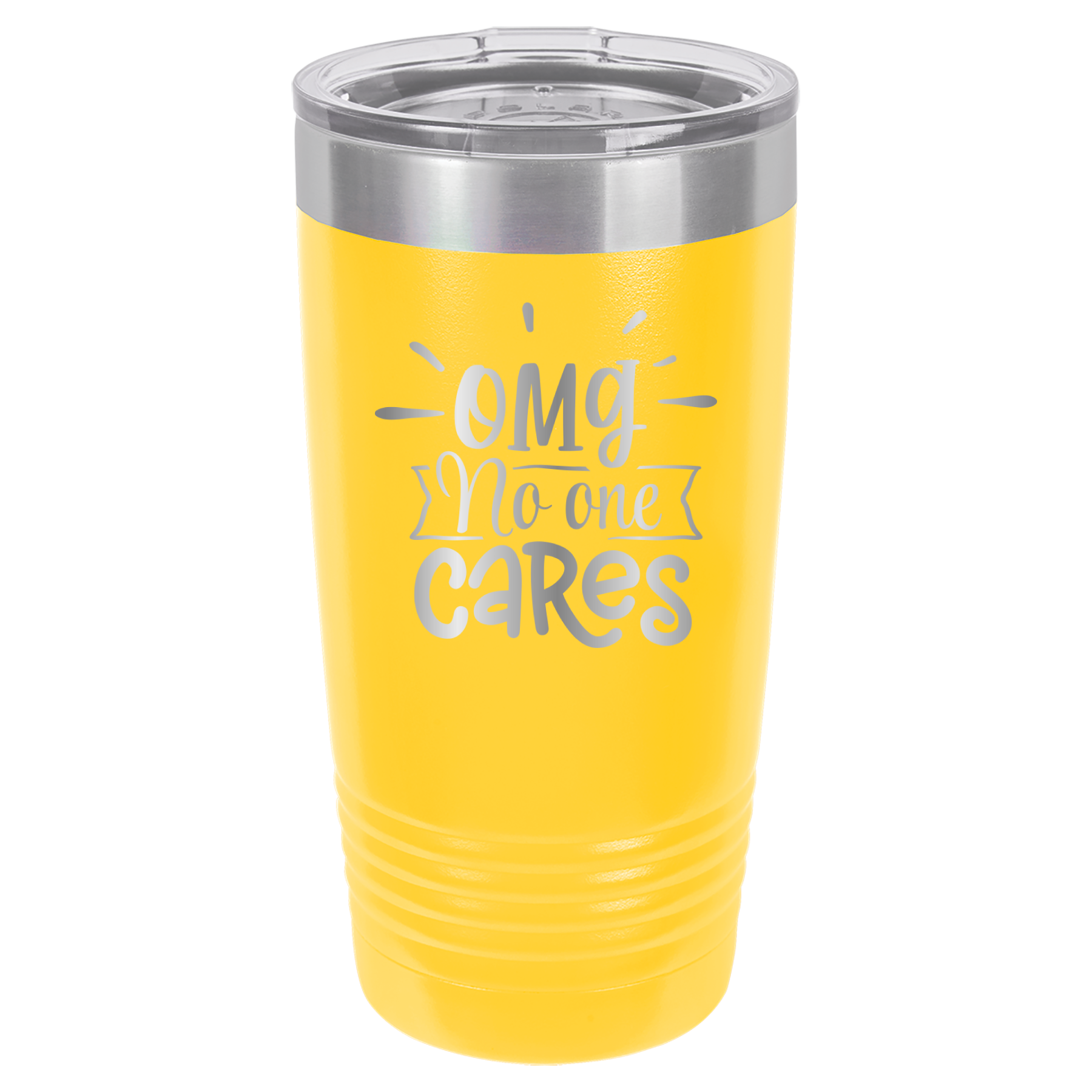 OMG No One Cares - 20oz Polar Camel Tumbler - Yellow image