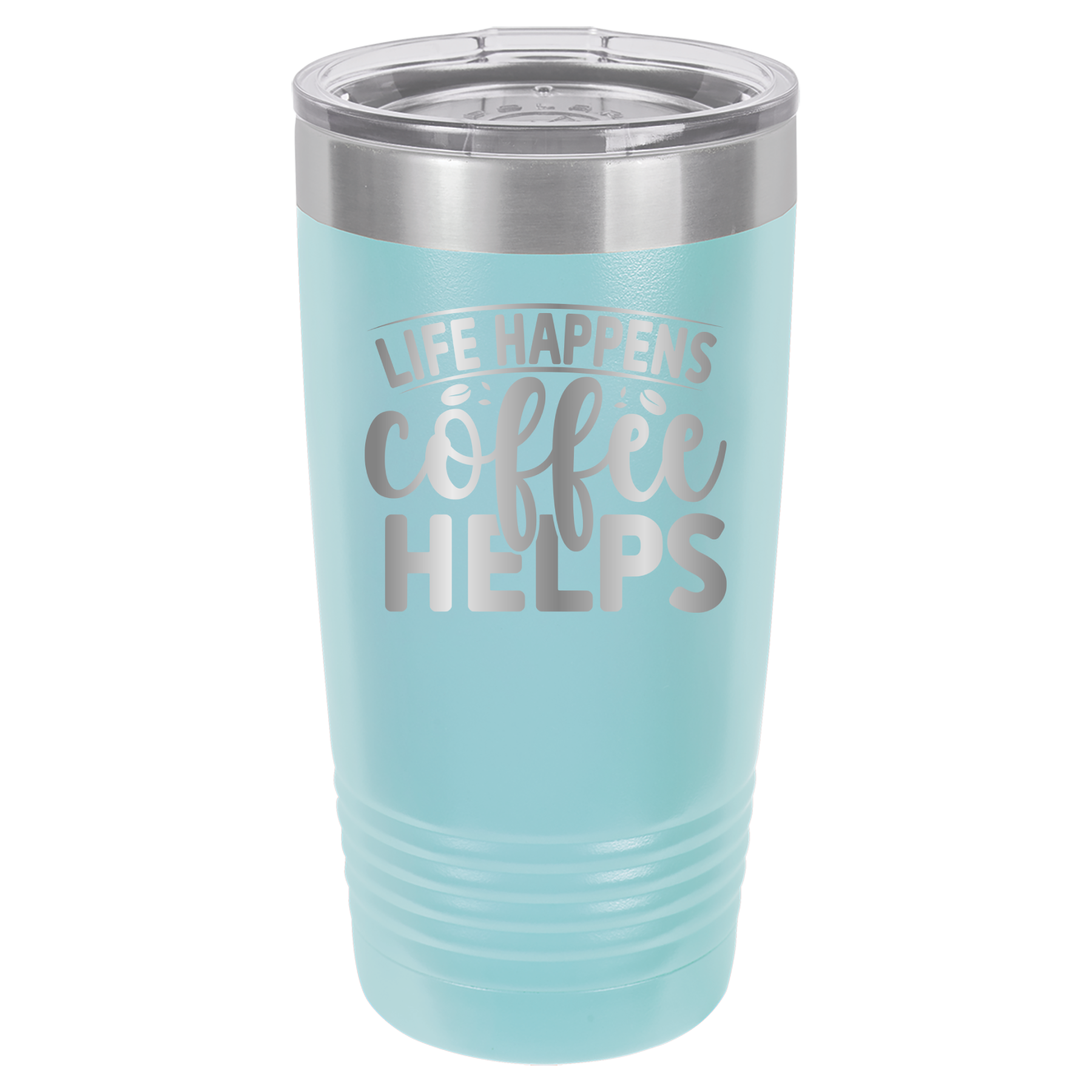 Life Happens Coffee Helps - 20oz Polar Camel Tumbler - Light Blue image