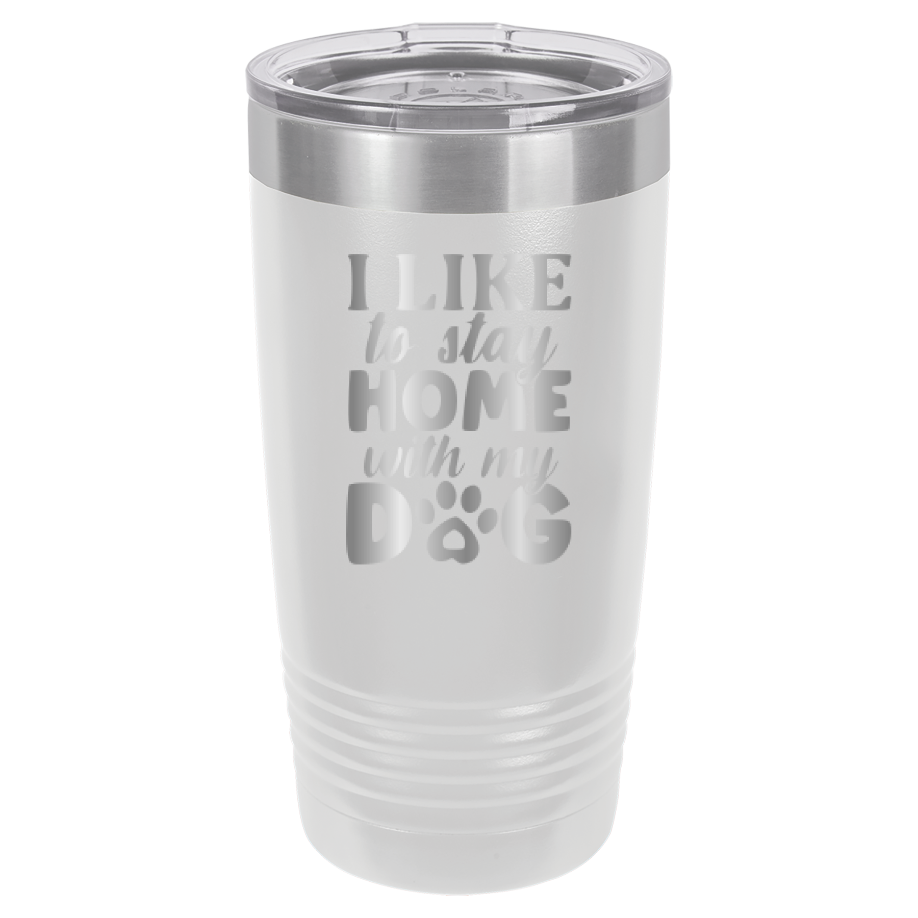 I Like To Stay Home With My Dog - 20oz Polar Camel Tumbler image 3