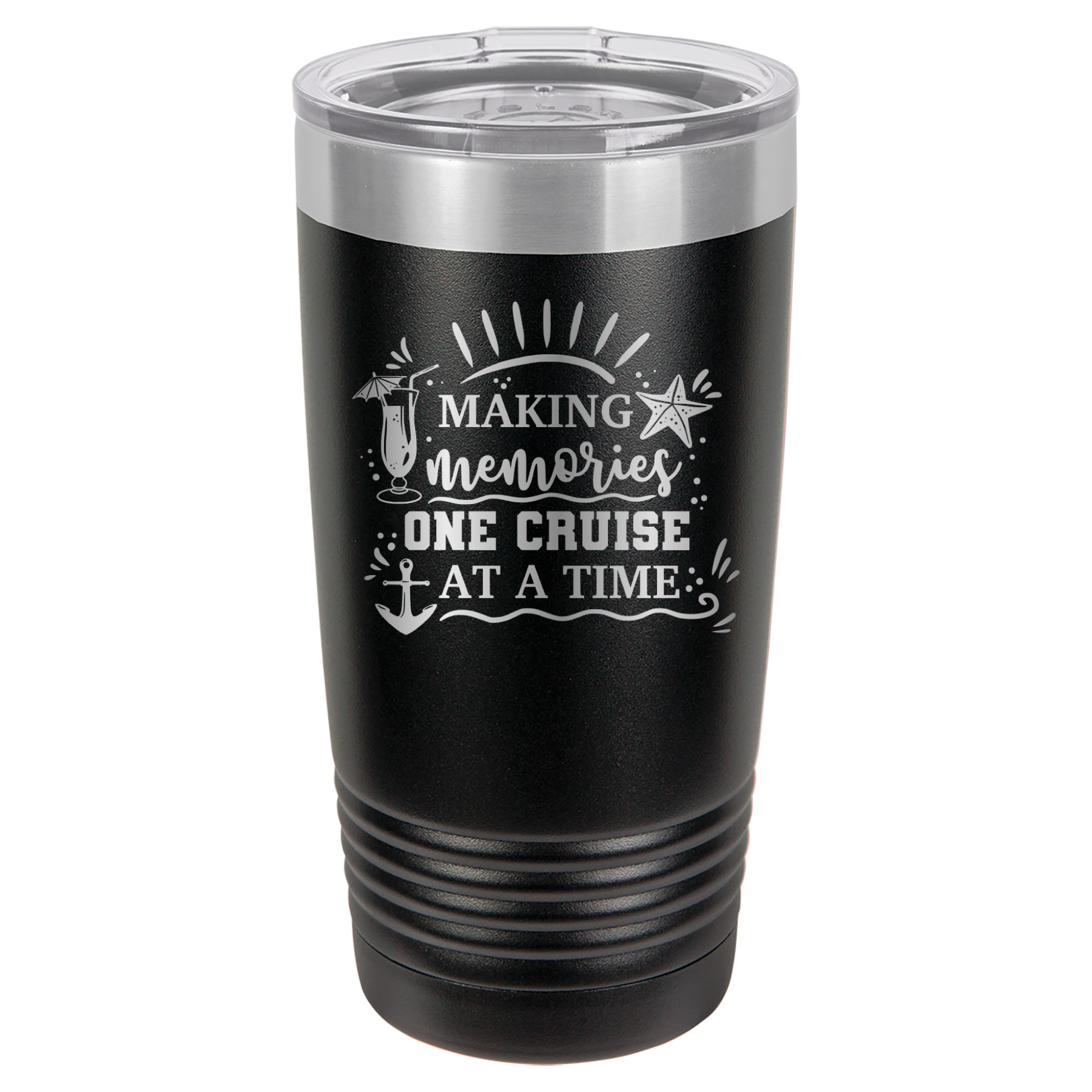 Making Memories One Cruise At A Time - 20oz Polar Camel Tumbler - Black image
