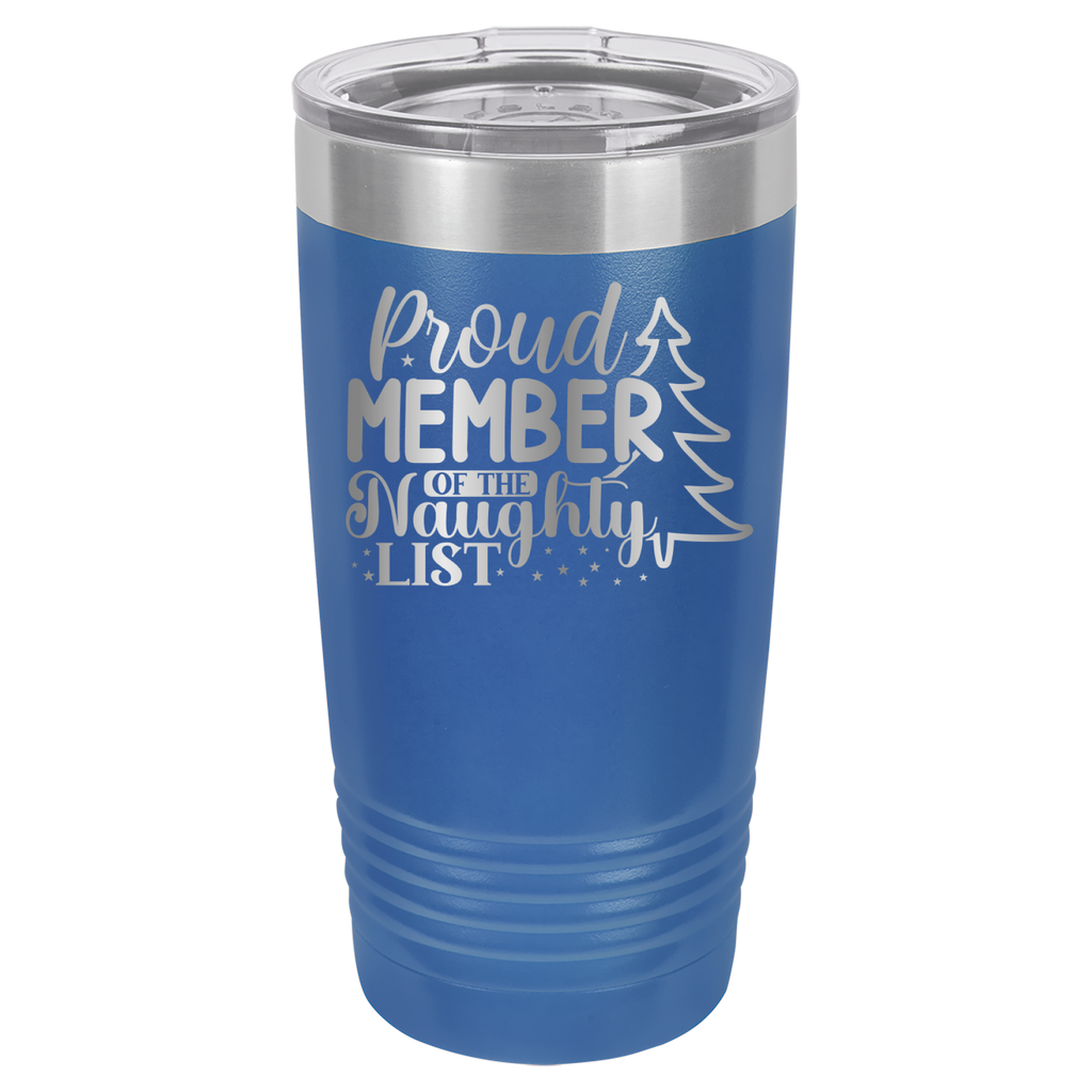 Proud Member of the Naughty List - 20oz Polar Camel Tumbler - Royal Blue image