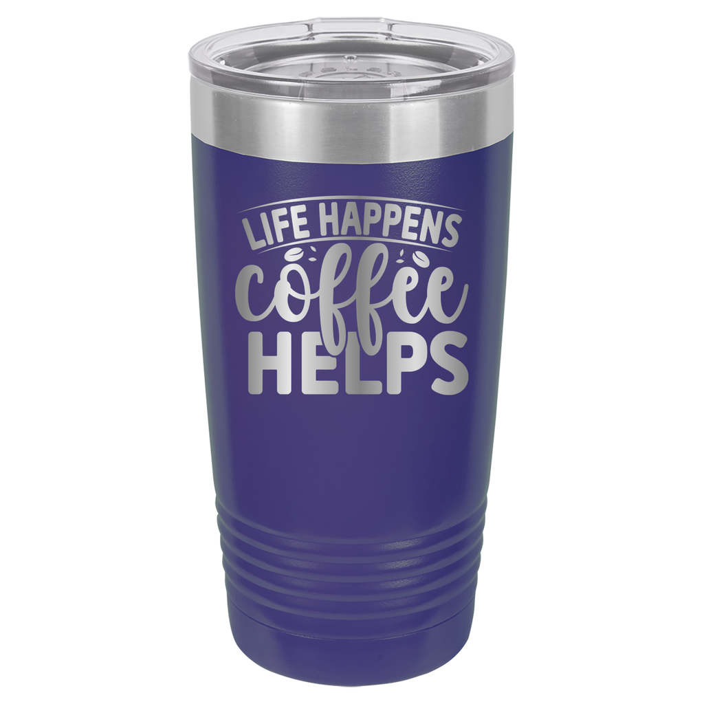 Life Happens Coffee Helps - 20oz Polar Camel Tumbler - Purple image