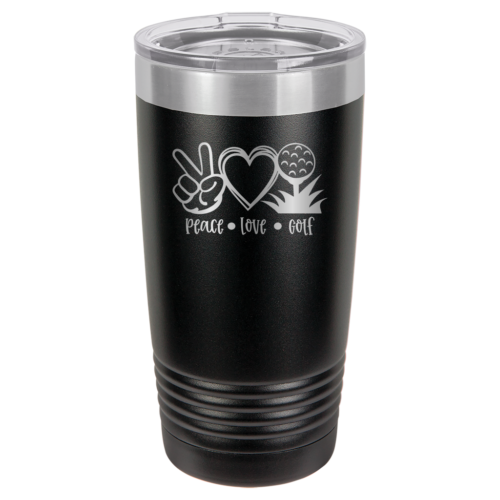 Peace, Love, Golf - 20oz Polar Camel Tumbler image 1