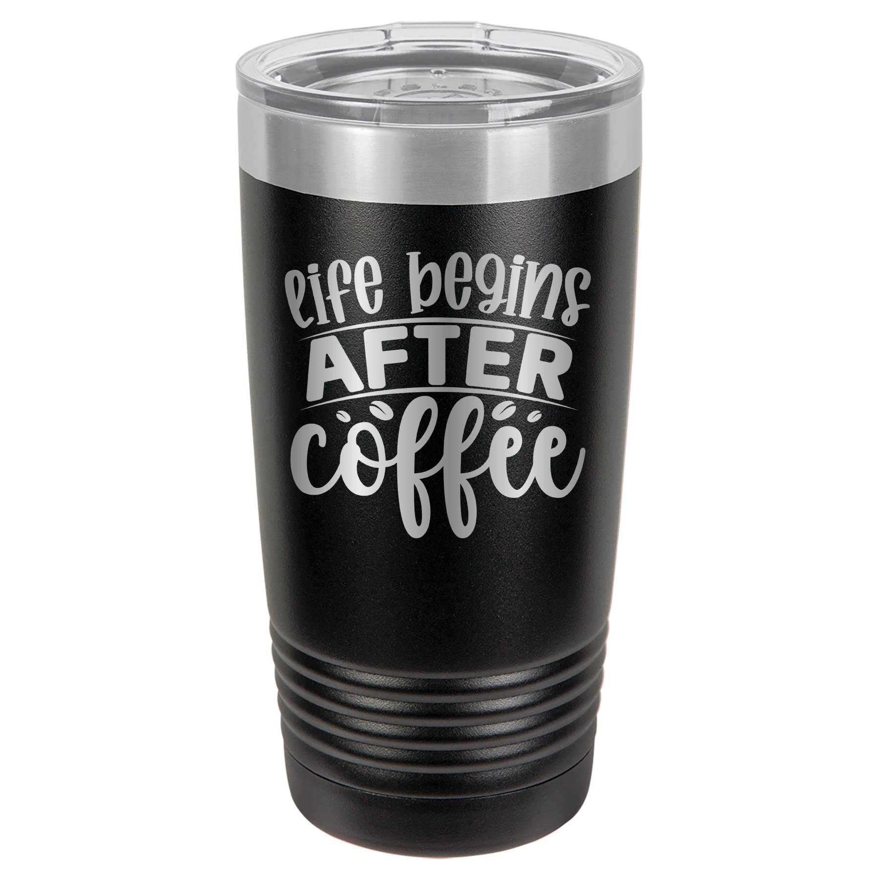 Life Begins After Coffee - 20oz Polar Camel Tumbler - Black image