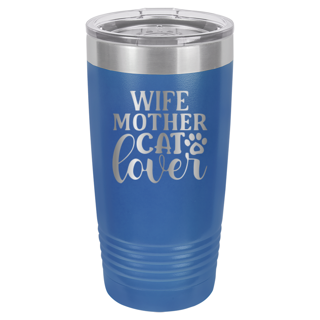 Wife, Mother, Cat Lover - 20oz Polar Camel Tumbler image 16