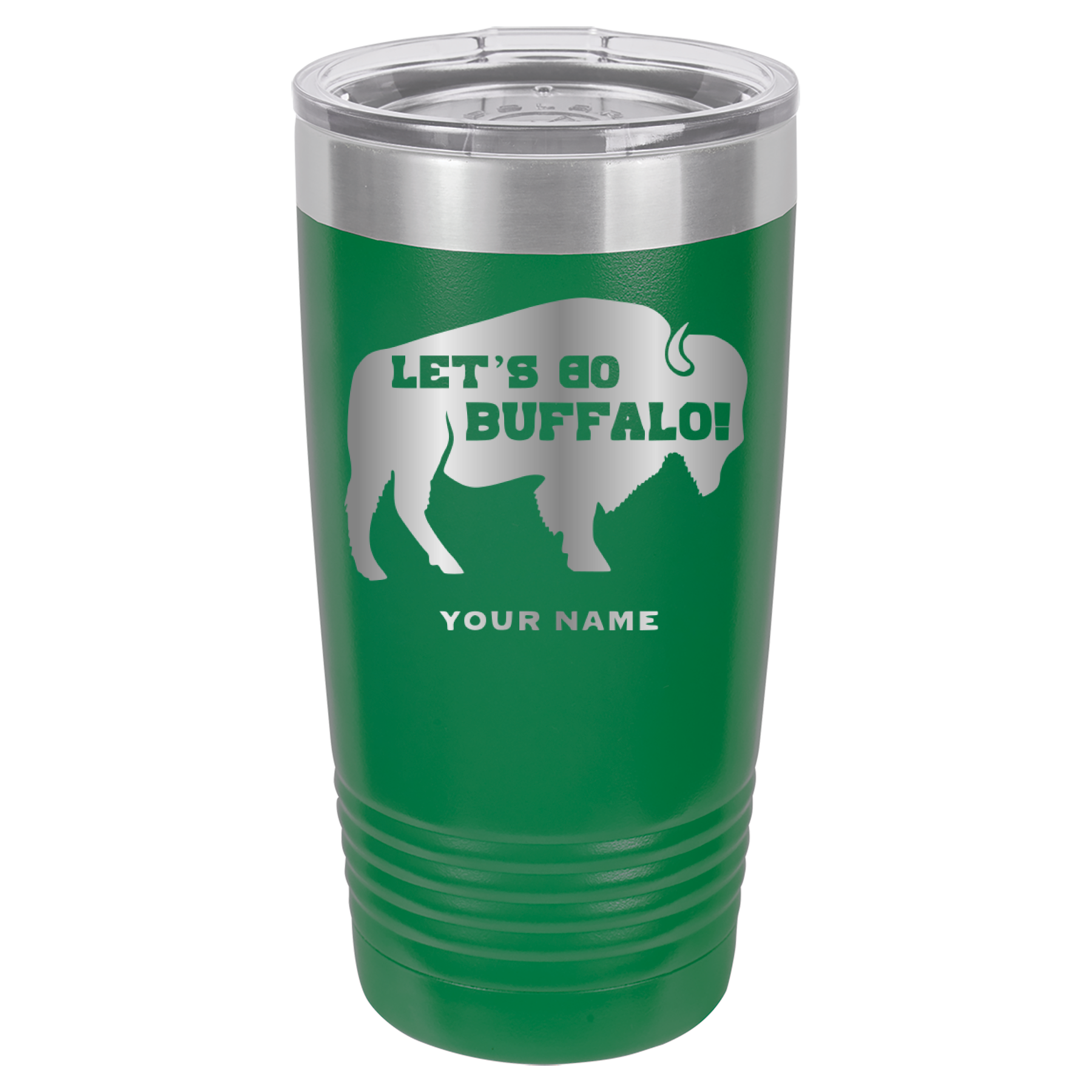 Let's Go Buffalo - 20oz Polar Camel Tumbler - Personalization Available - Buffalo Bills - Green image