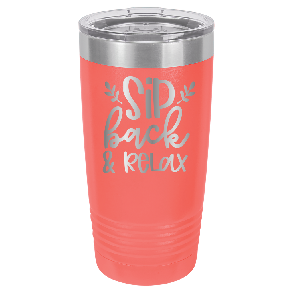 Sip Back & Relax - 20oz Polar Camel Tumbler - Coral image
