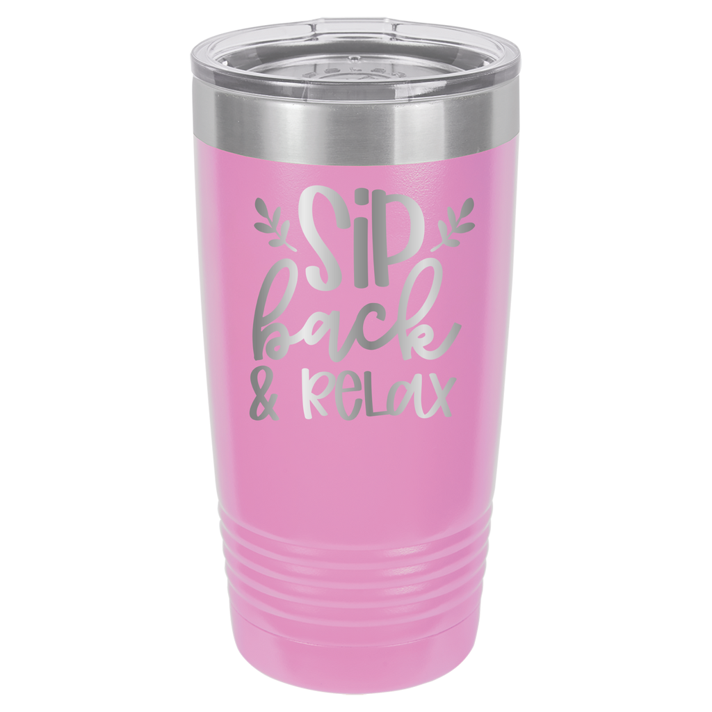 Sip Back & Relax - 20oz Polar Camel Tumbler - Light Purple image