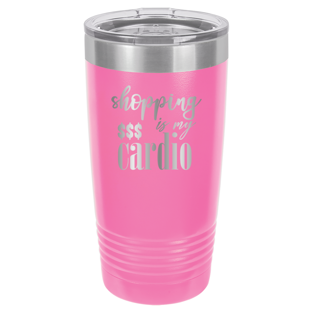 Shopping Is My Cardio - 20oz Polar Camel Tumbler - Pink image