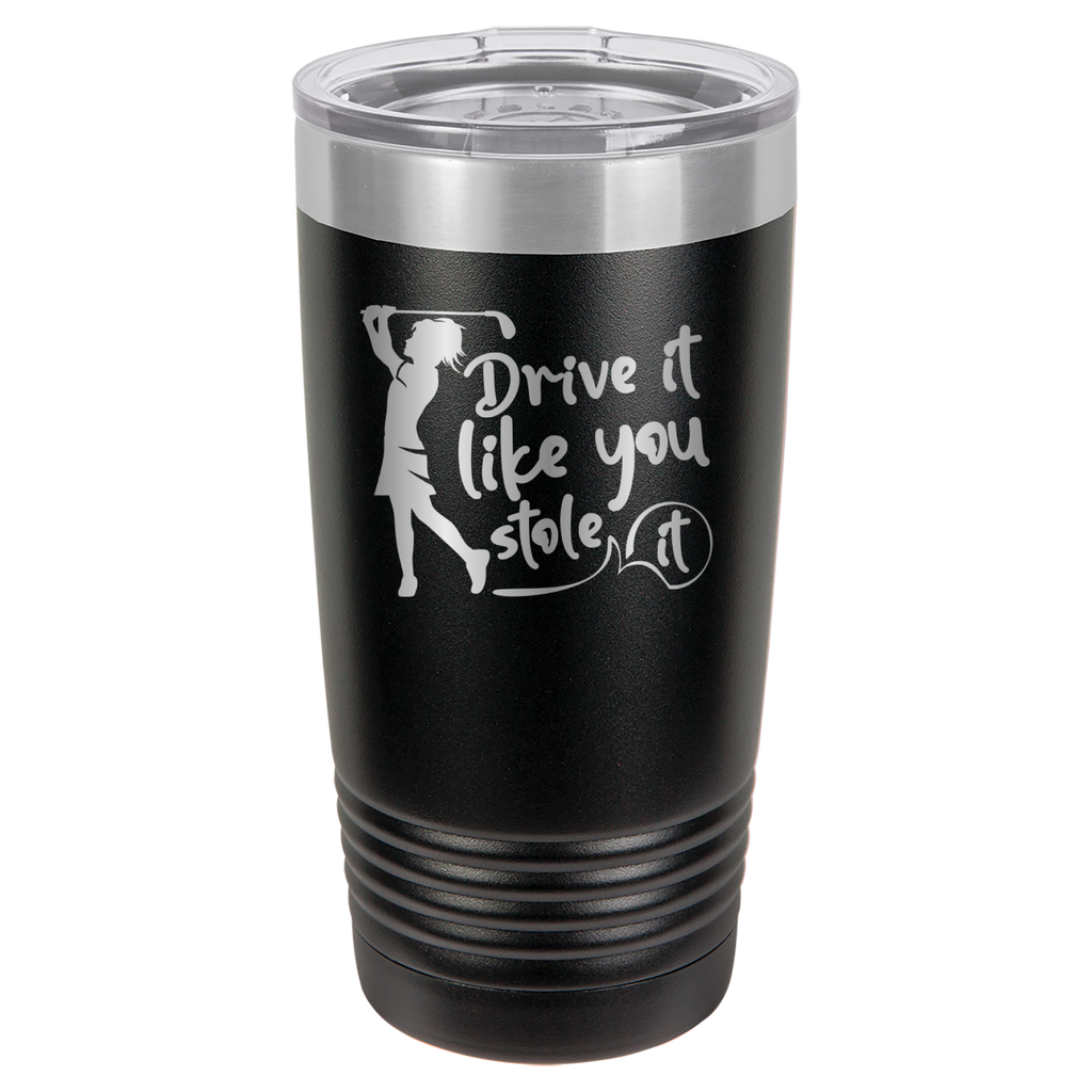 Drive It Like You Stole It (Female) - Golf - 20oz Polar Camel Tumbler - Black image
