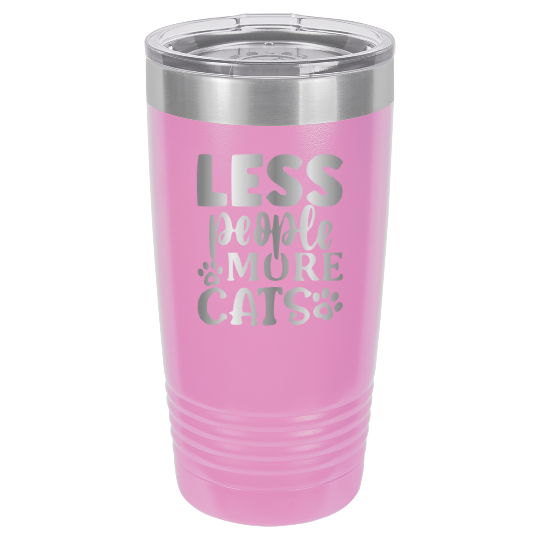 Less People More Cats - 20oz Polar Camel Tumbler - Light Purple image