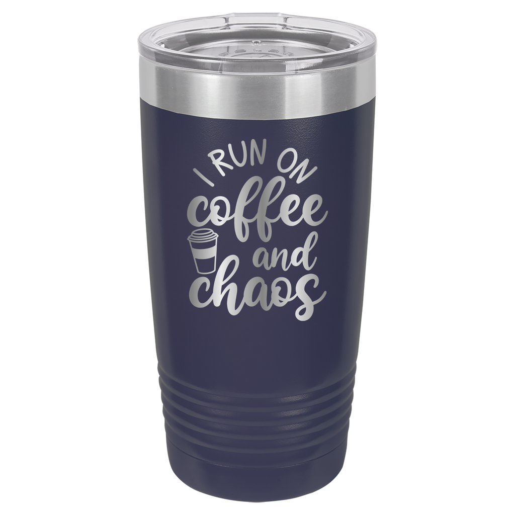 I Run on Coffee and Chaos - 20oz Polar Camel Tumbler image 9