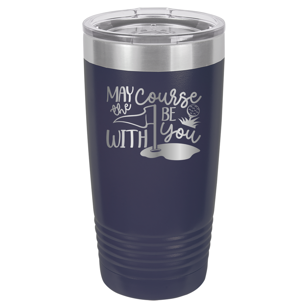 May The Course Be With You - Golf - 20oz Polar Camel Tumbler - Navy image