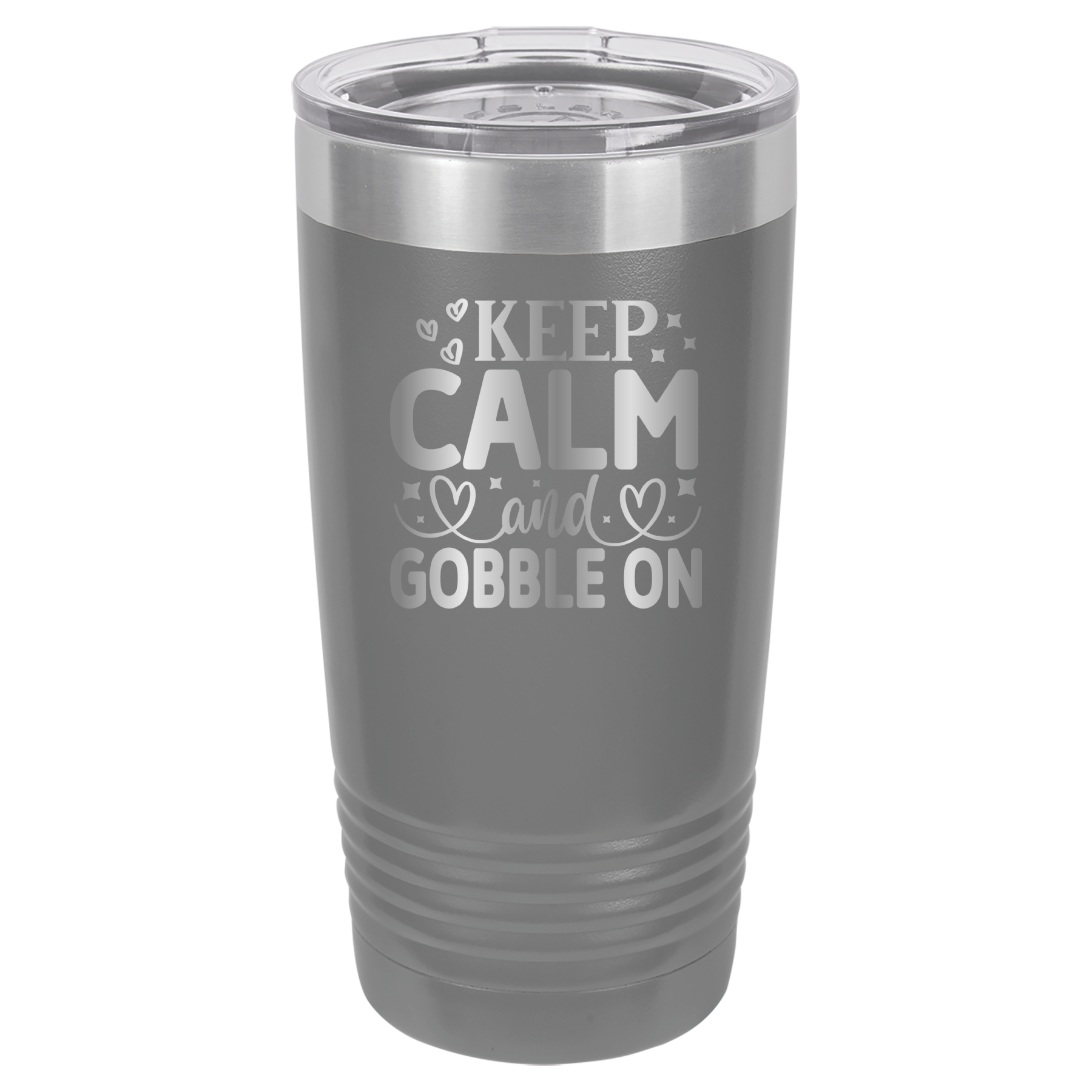 Keep Calm and Gobble On - 20oz Polar Camel Tumbler - Gray image