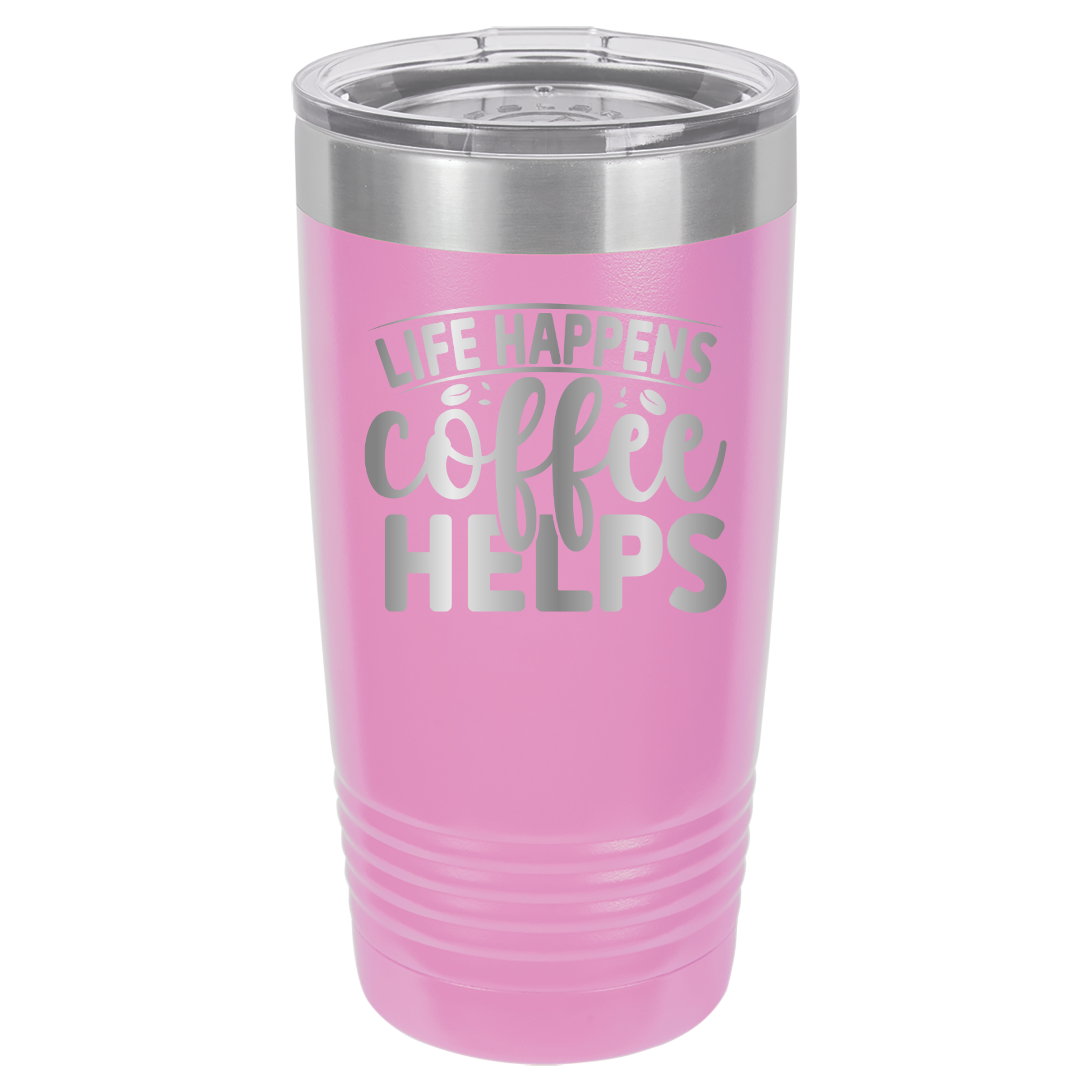 Life Happens Coffee Helps - 20oz Polar Camel Tumbler - Light Purple image