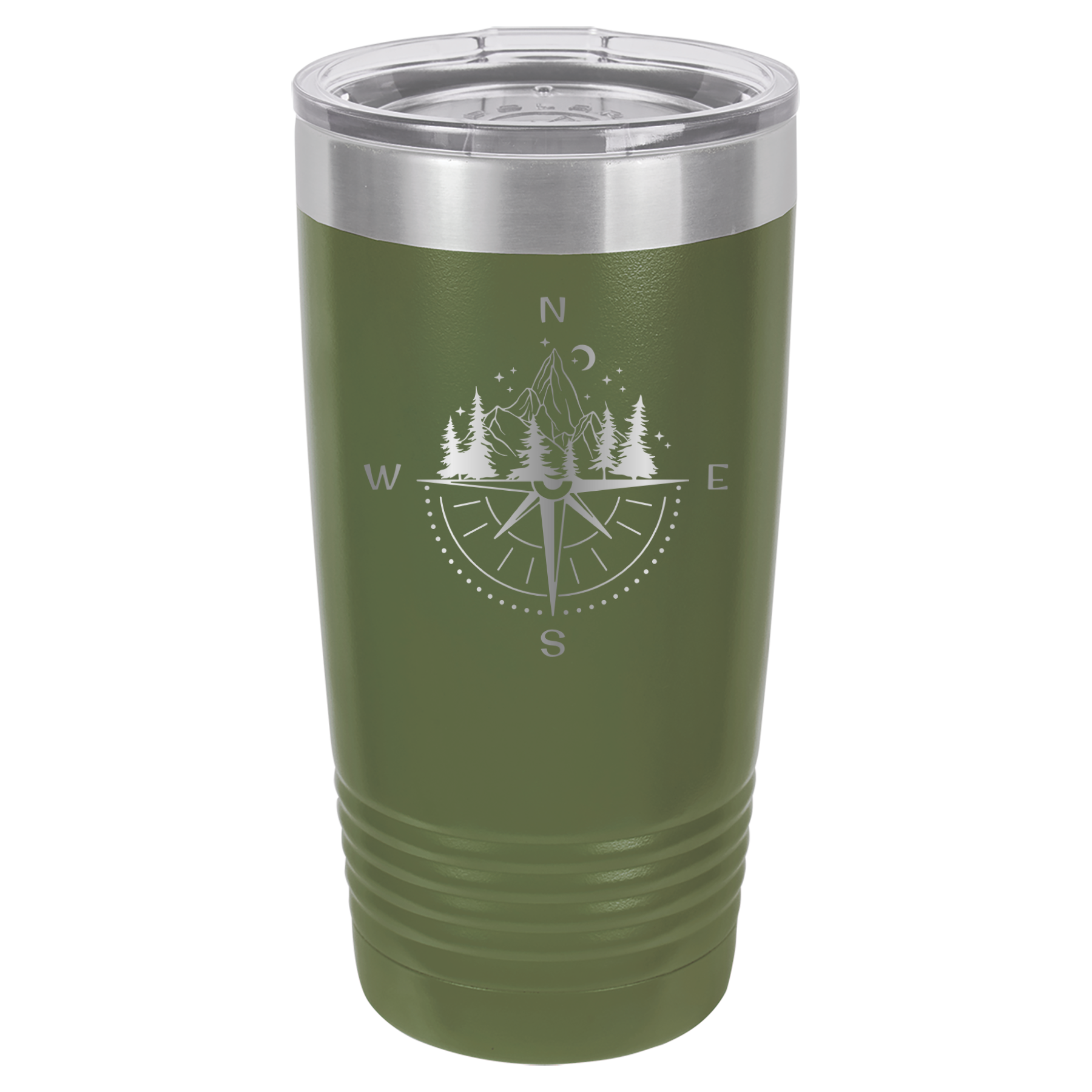Compass, Map, or Adventure - 20oz Polar Camel Tumbler - Olive Green image