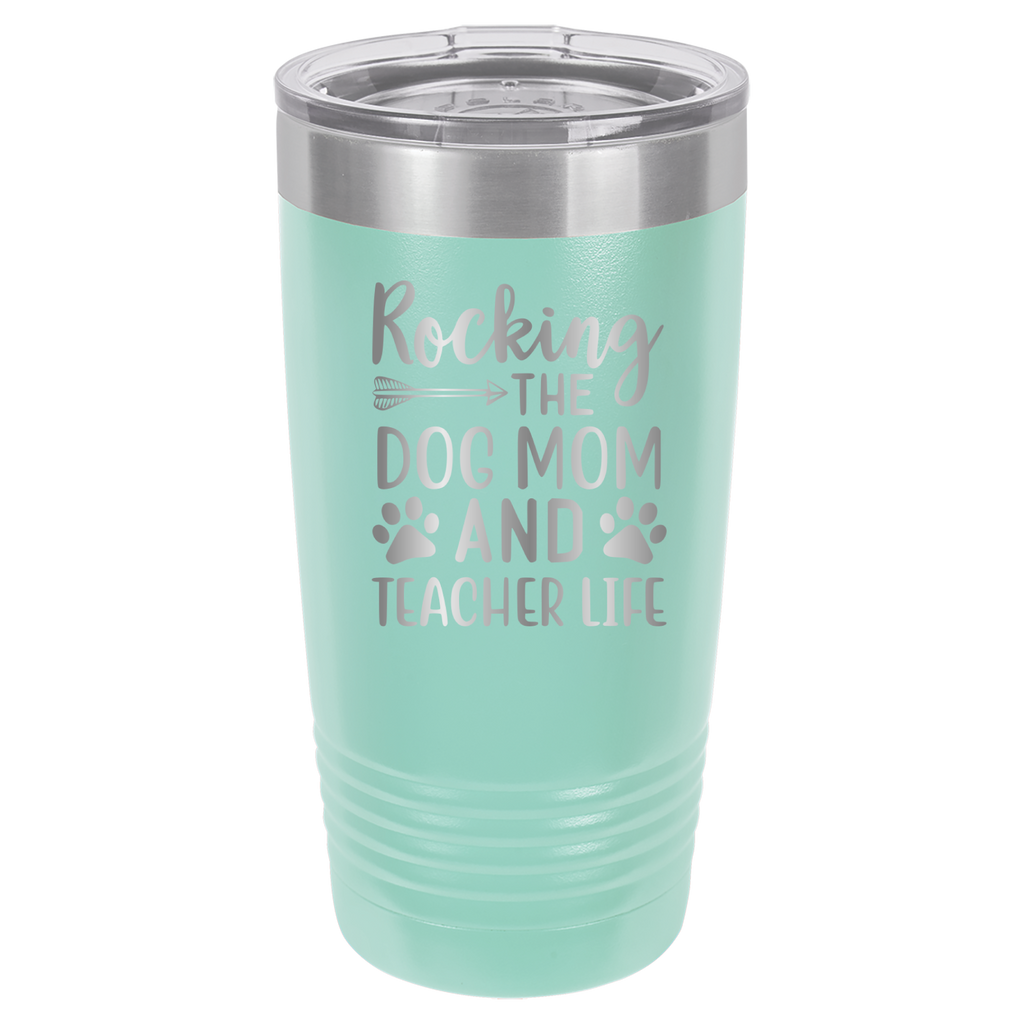Rocking The Dog Mom And Teacher Life - 20oz Polar Camel Tumbler image 4