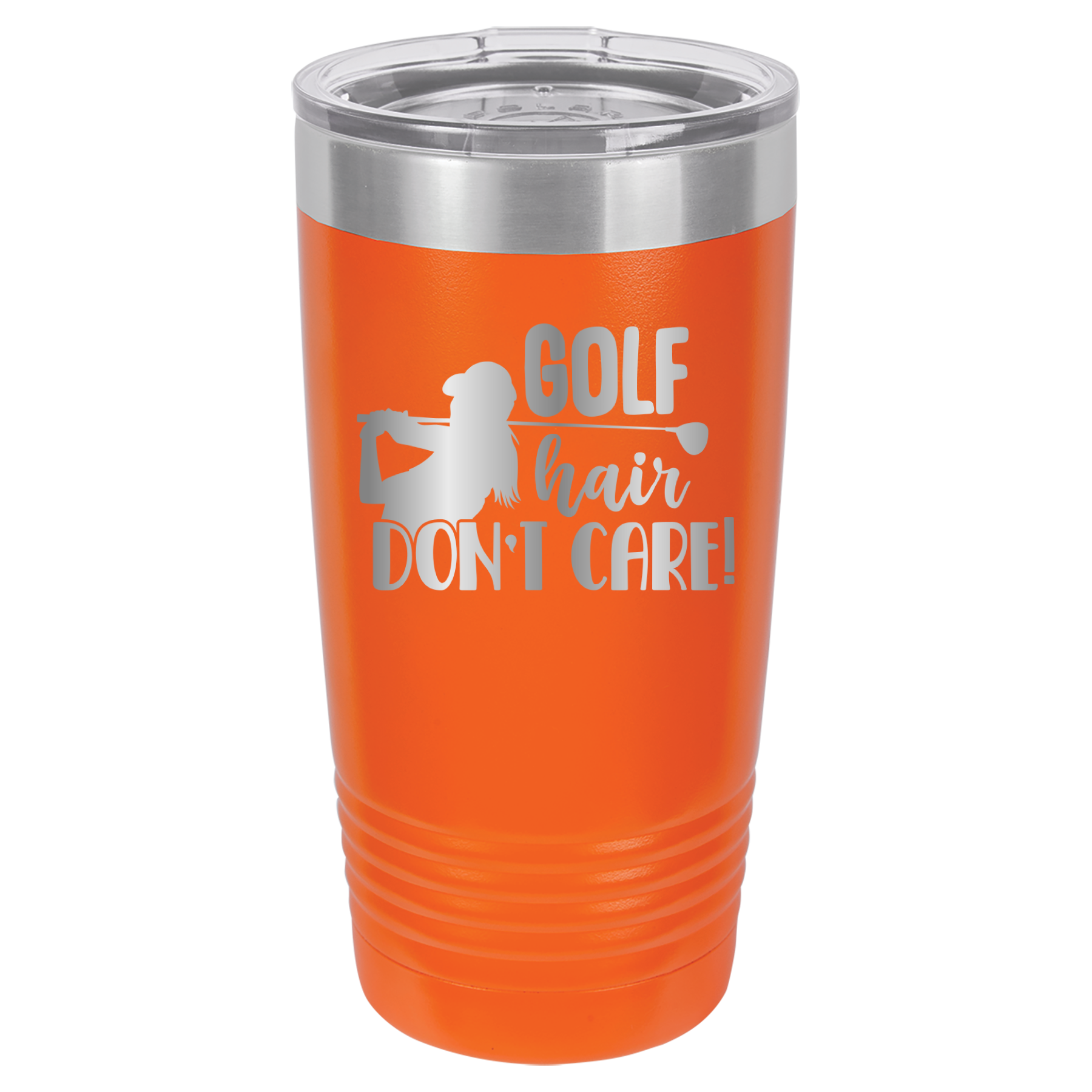 Golf Hair, Don't Care - 20oz Polar Camel Tumbler - Orange image