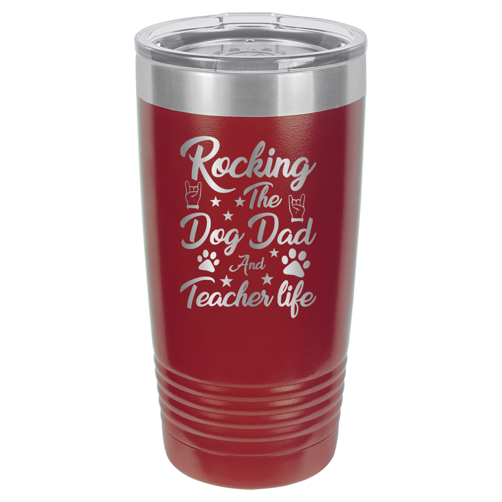 Rocking The Dog Dad And Teacher Life - 20oz Polar Camel Tumbler image 10