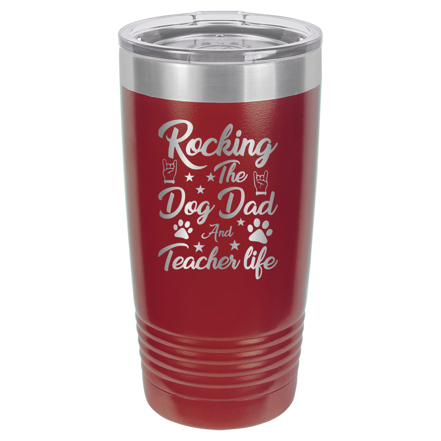 Rocking The Dog Dad And Teacher Life - 20oz Polar Camel Tumbler image 10