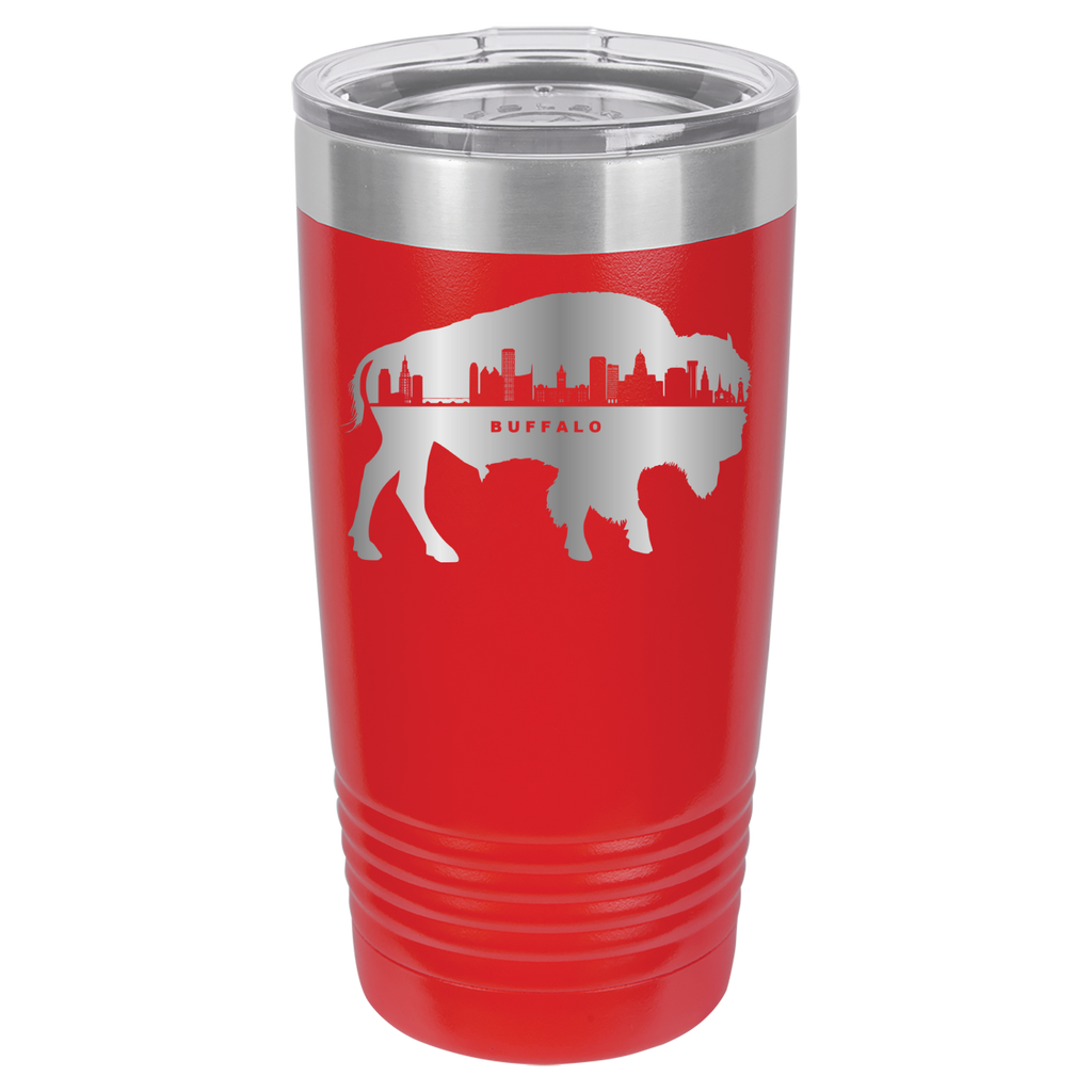 City of Buffalo NY Skyline 20oz Polar Camel Tumbler - Red image