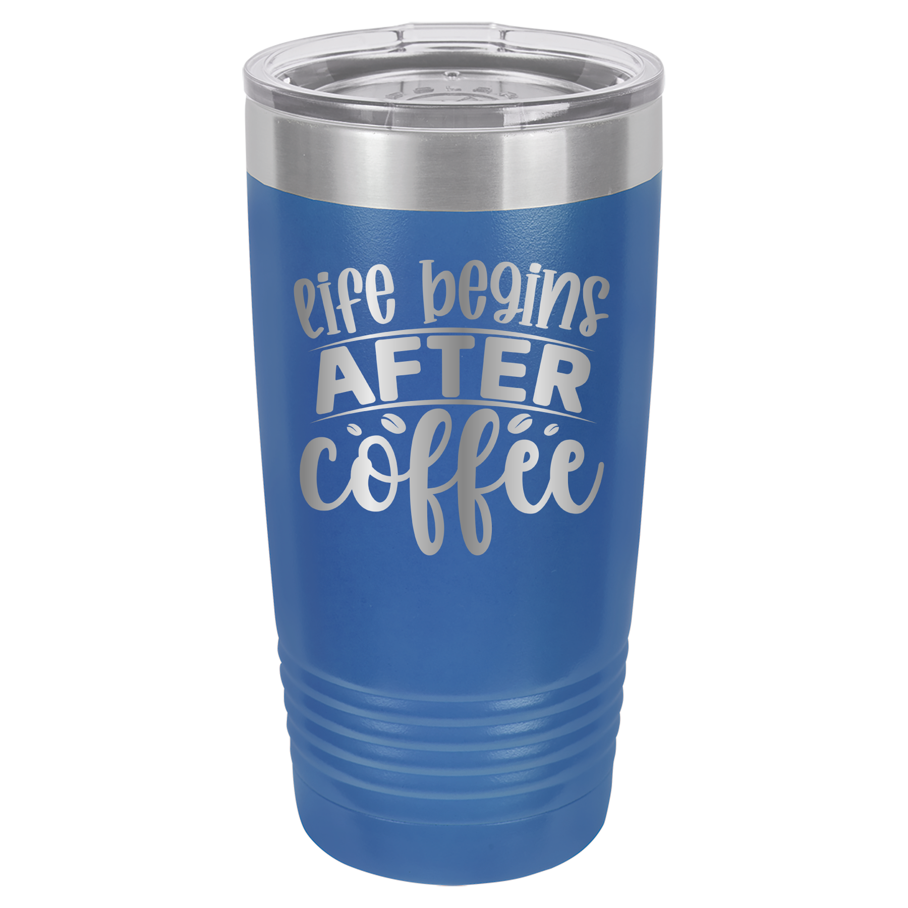 Life Begins After Coffee - 20oz Polar Camel Tumbler - Royal Blue image