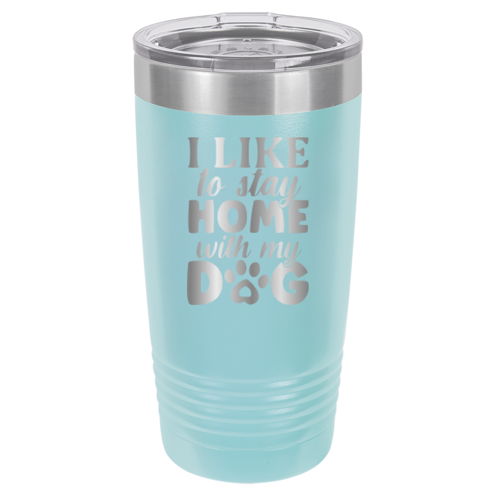 I Like To Stay Home With My Dog - 20oz Polar Camel Tumbler - Light Blue image