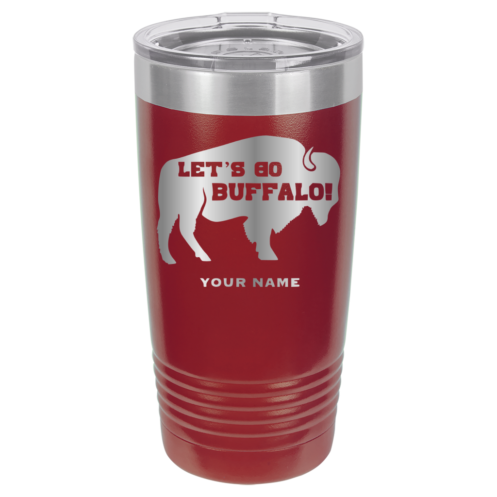 Let's Go Buffalo - 20oz Polar Camel Tumbler - Personalization Available - Buffalo Bills - Maroon image