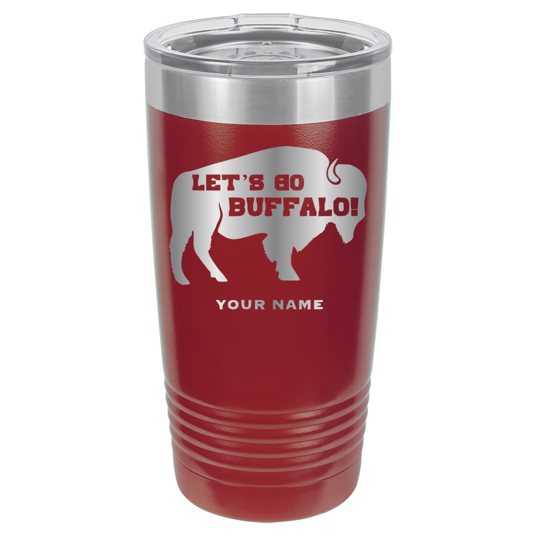 Let's Go Buffalo - 20oz Polar Camel Tumbler - Personalization Available - Buffalo Bills - Maroon image