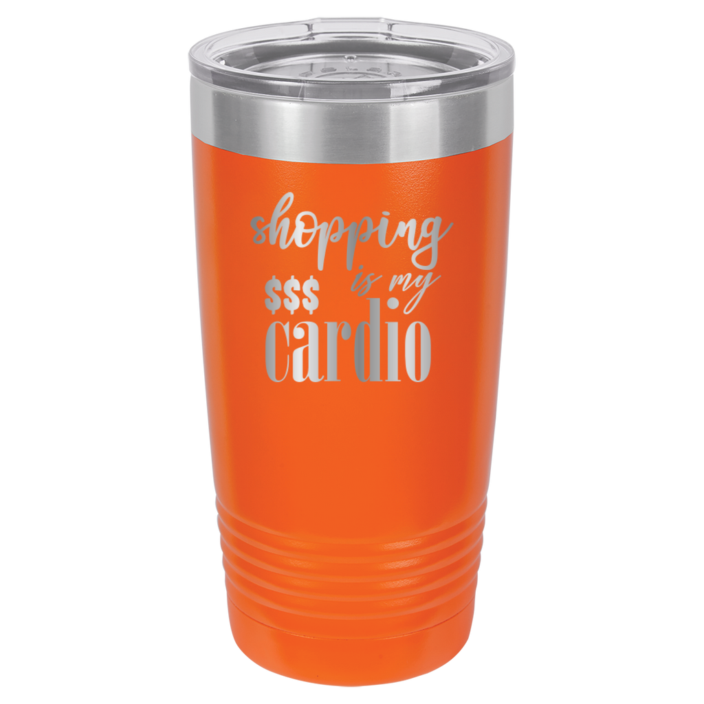 Shopping Is My Cardio - 20oz Polar Camel Tumbler - Orange image